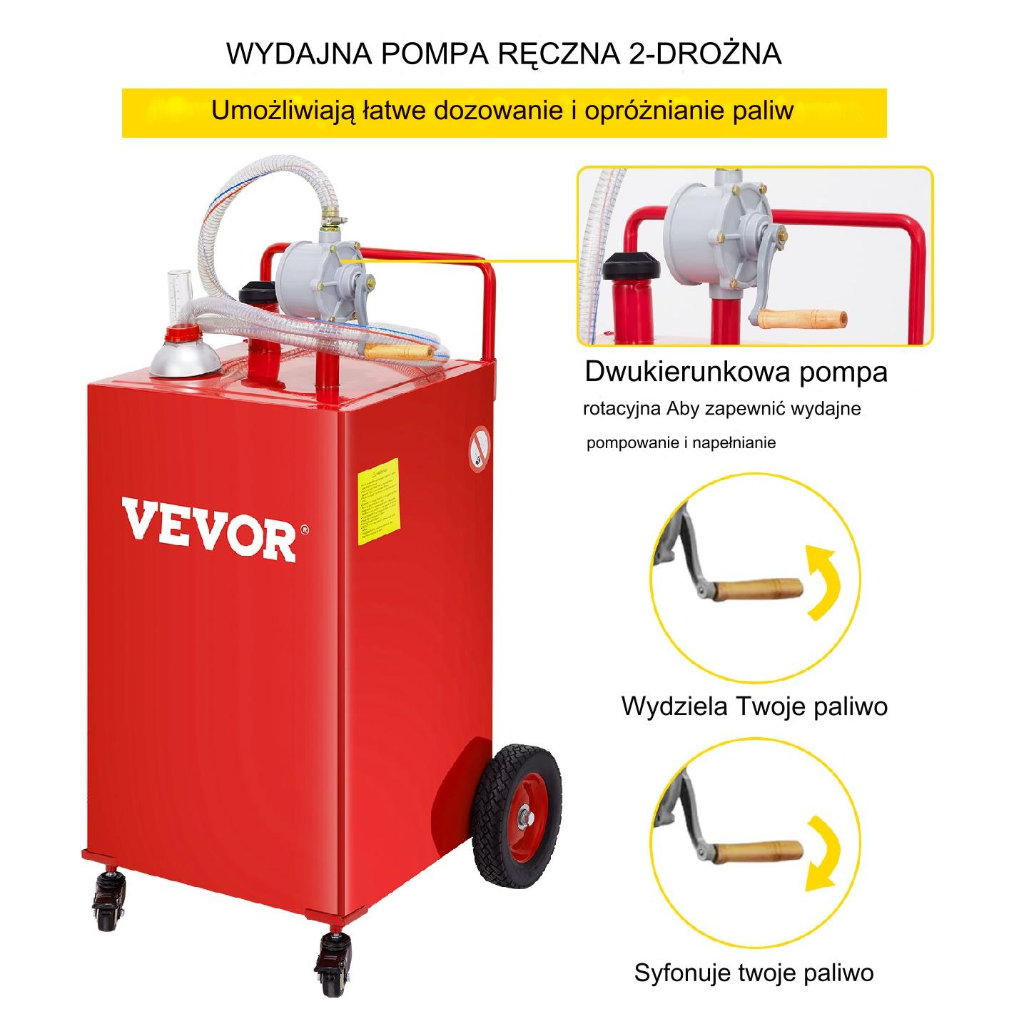 Zbiornik paliwa kanister 115L pompa do benzyny i oleju napędowego czerwony - obrazek 6