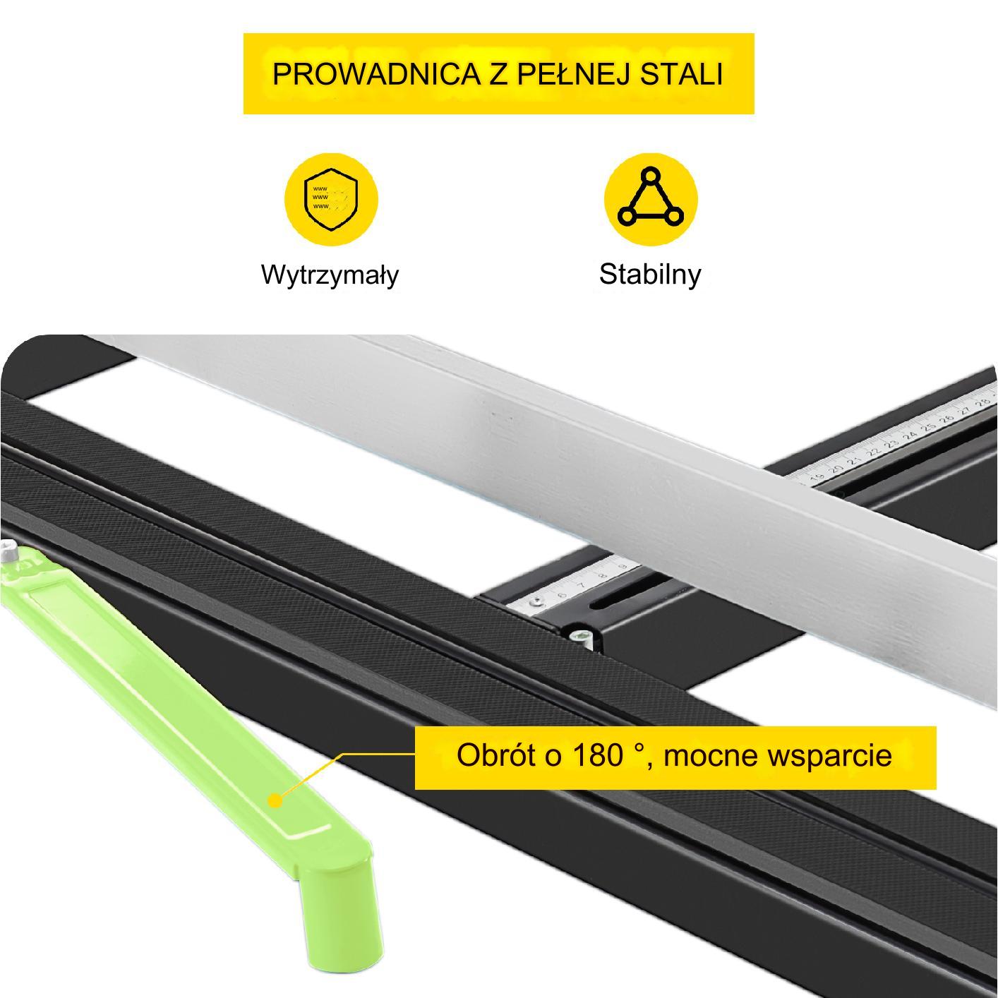 Gilotyna przecinarka płytki gres 800 mm laser mocna zestaw szyna Premium - obrazek 4