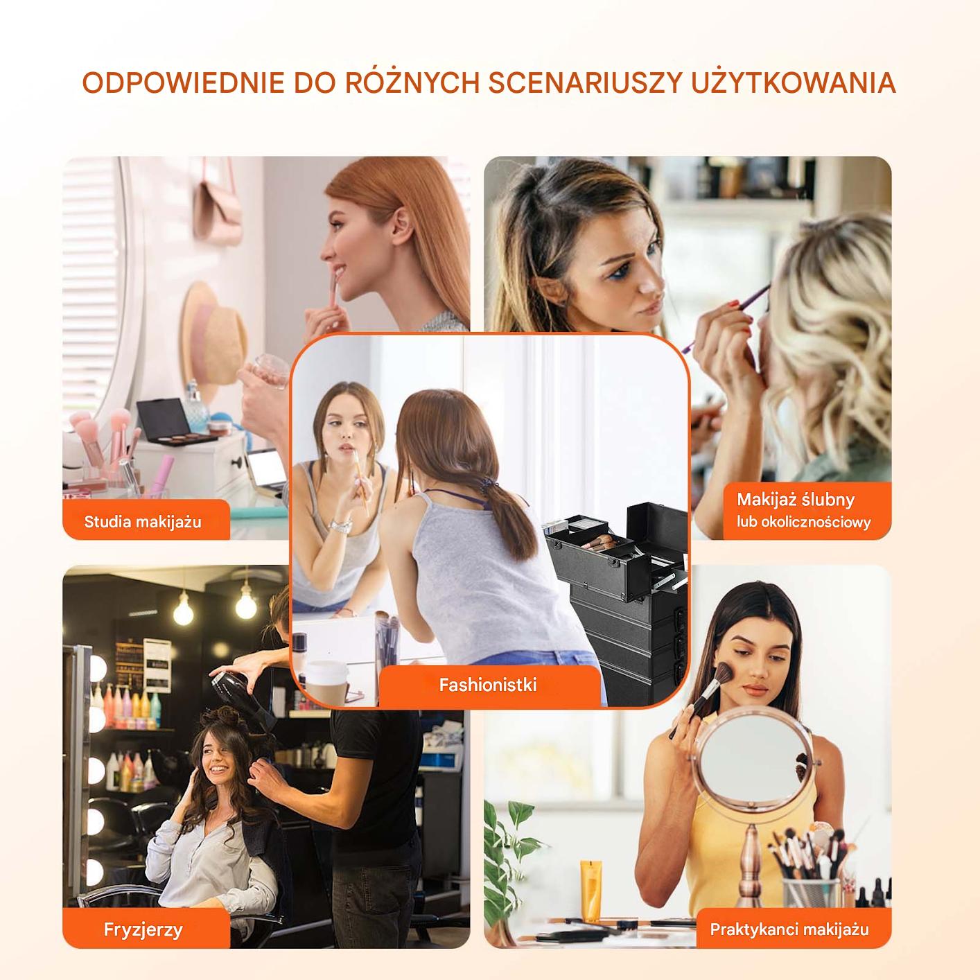 Profesjonalna Walizka Kosmetyczna 5w1 na Kółkach XXL - obrazek 5