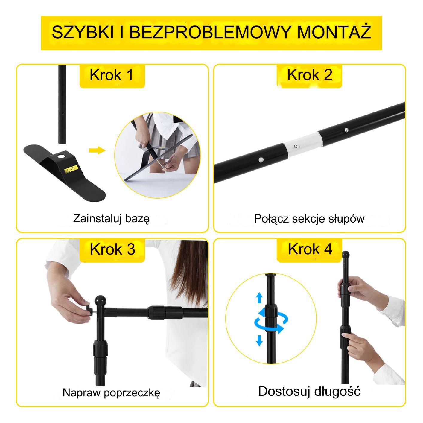 Stojak baner stelaż ścianka tło regulowany 300 x 240 cm - obrazek 4