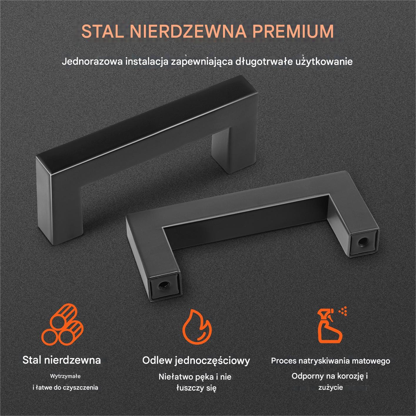 Uchwyty meblowe 30 szt 76 mm stal szczotkowana nowoczesne do szafek - obrazek 5