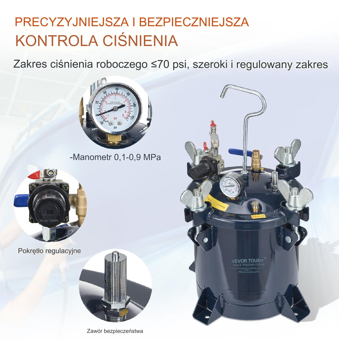 Zbiornik ciśnieniowy na farbę 10L 4,8 bar - obrazek 4