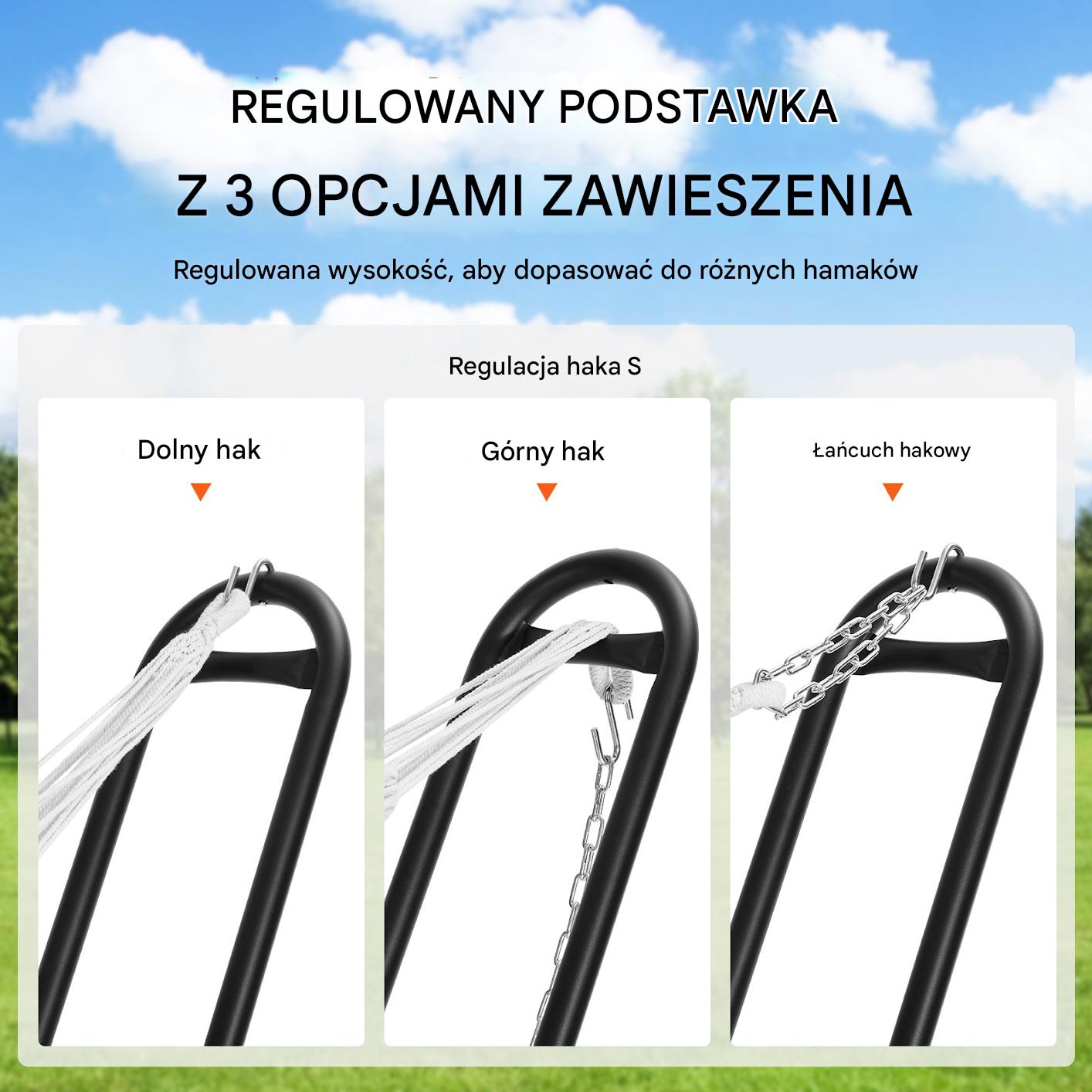 Stojak Stalowy do Hamaka 204 kg – Uniwersalna Rama na Hamak 2,1–3,9 m - obrazek 3
