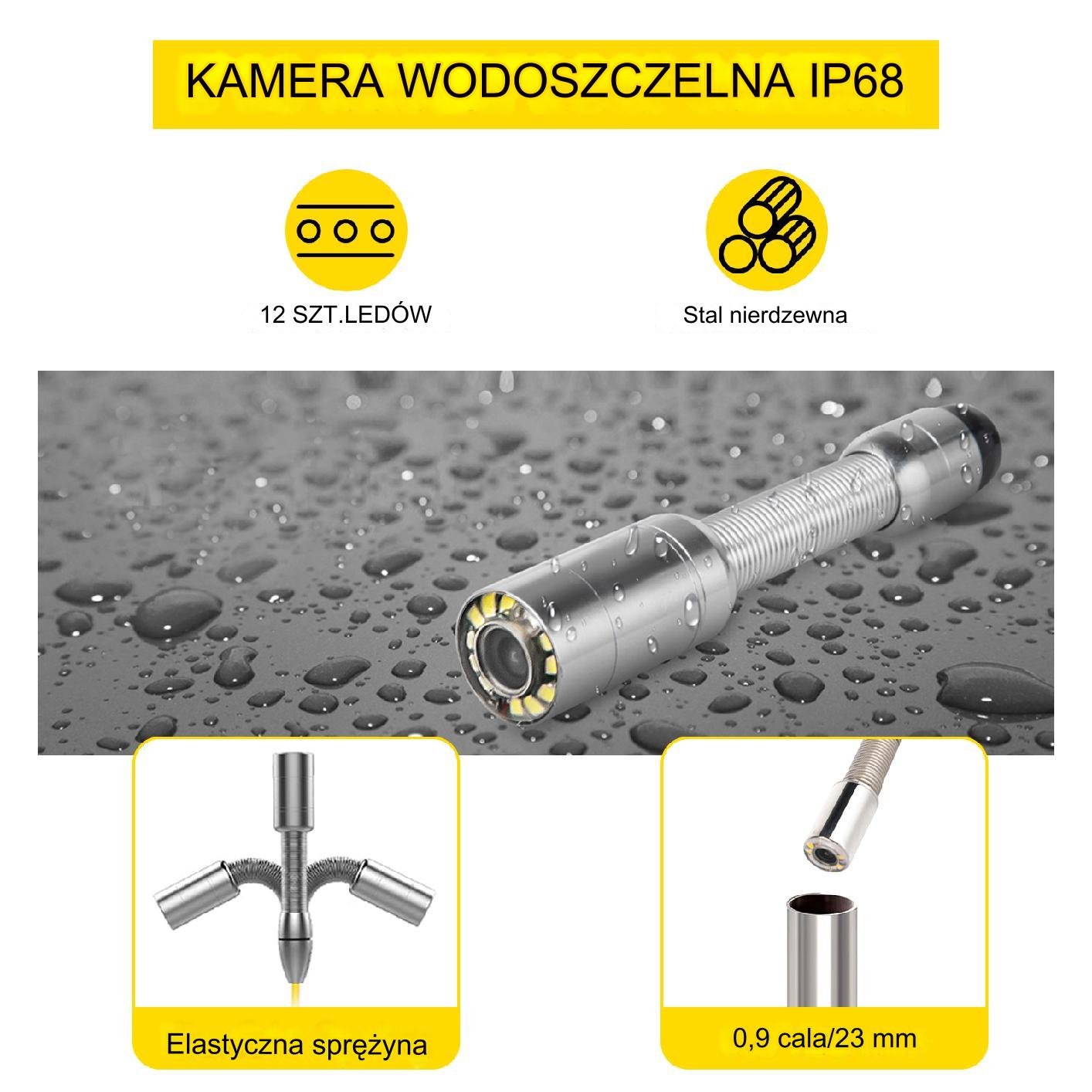 Kamera inspekcyjna do rur warsztatowa Endoskop 30m - obrazek 3