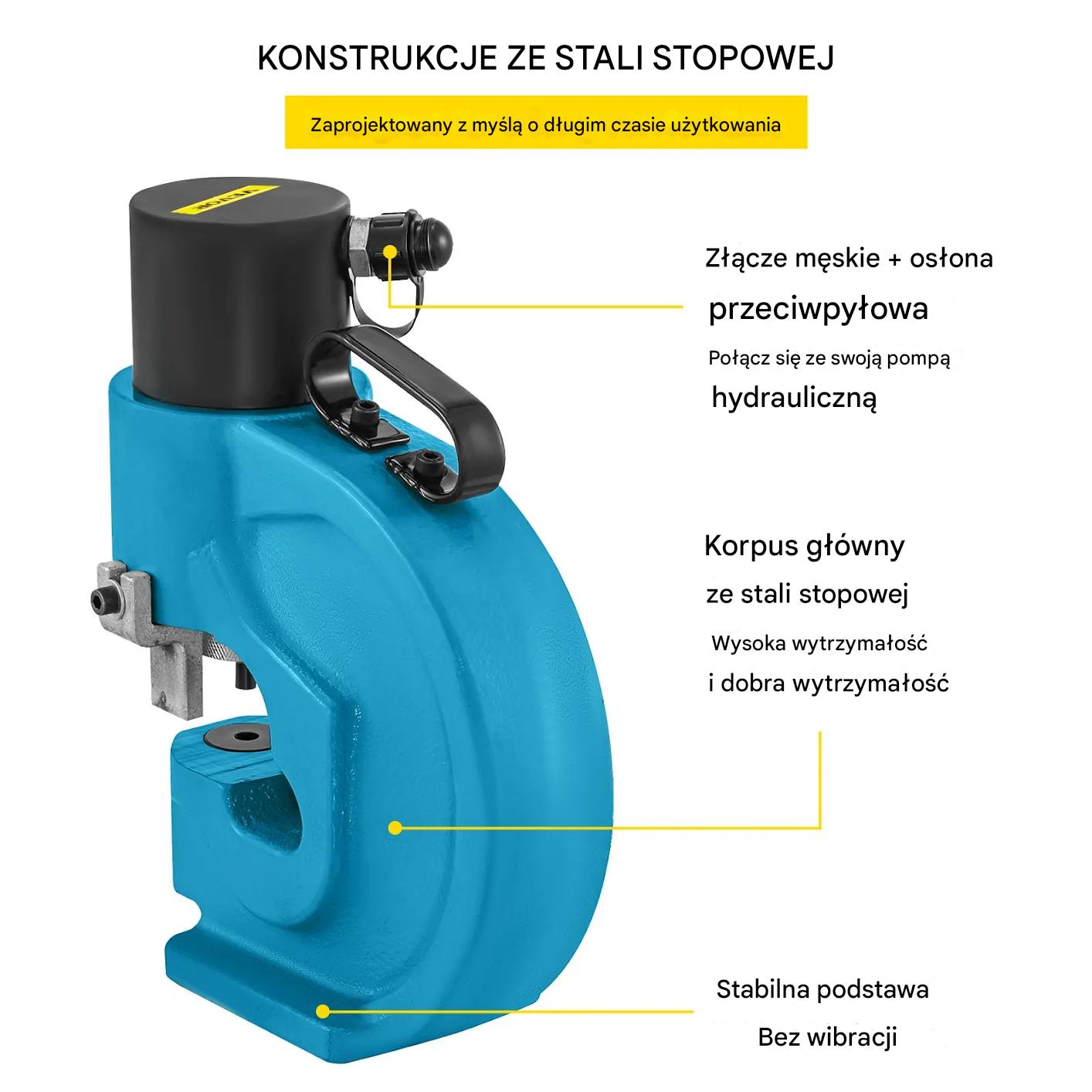 Hydrauliczny dziurkacz wycinak do szyn 35T CH-70 – pompa elektryczna - obrazek 6