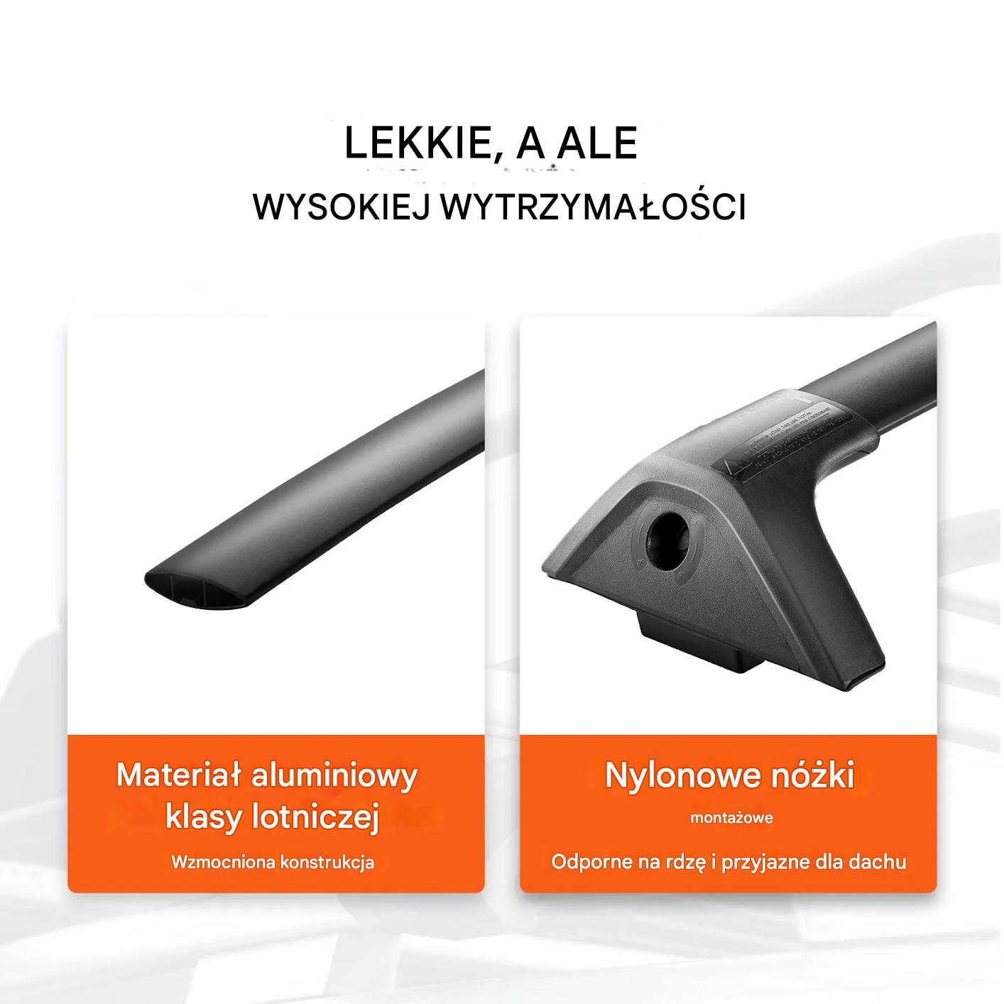Uchwyty relingi dachowe Rav4 2019-23 aluminiowe z zamkiem 118 kg bagaż - obrazek 5