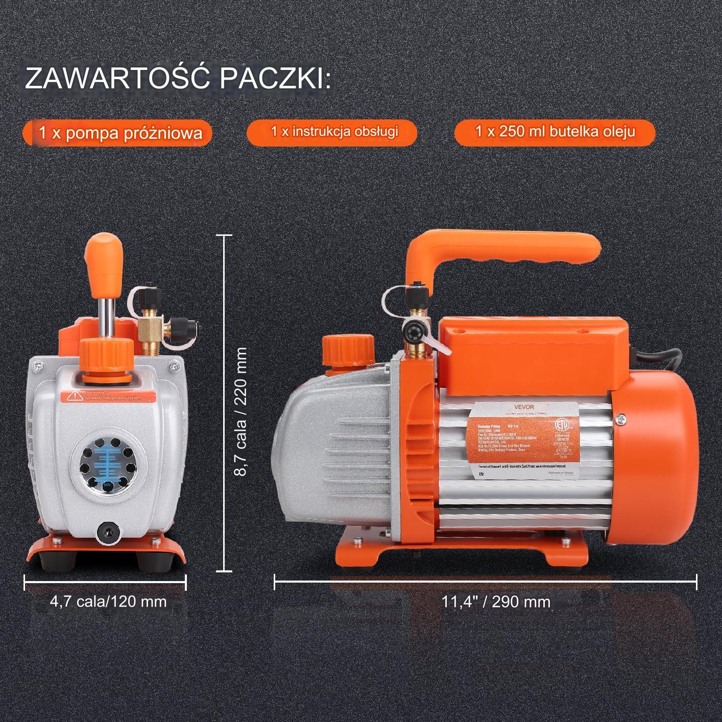 Pompa próżniowa do klimatyzacji 100 l/min - obrazek 2