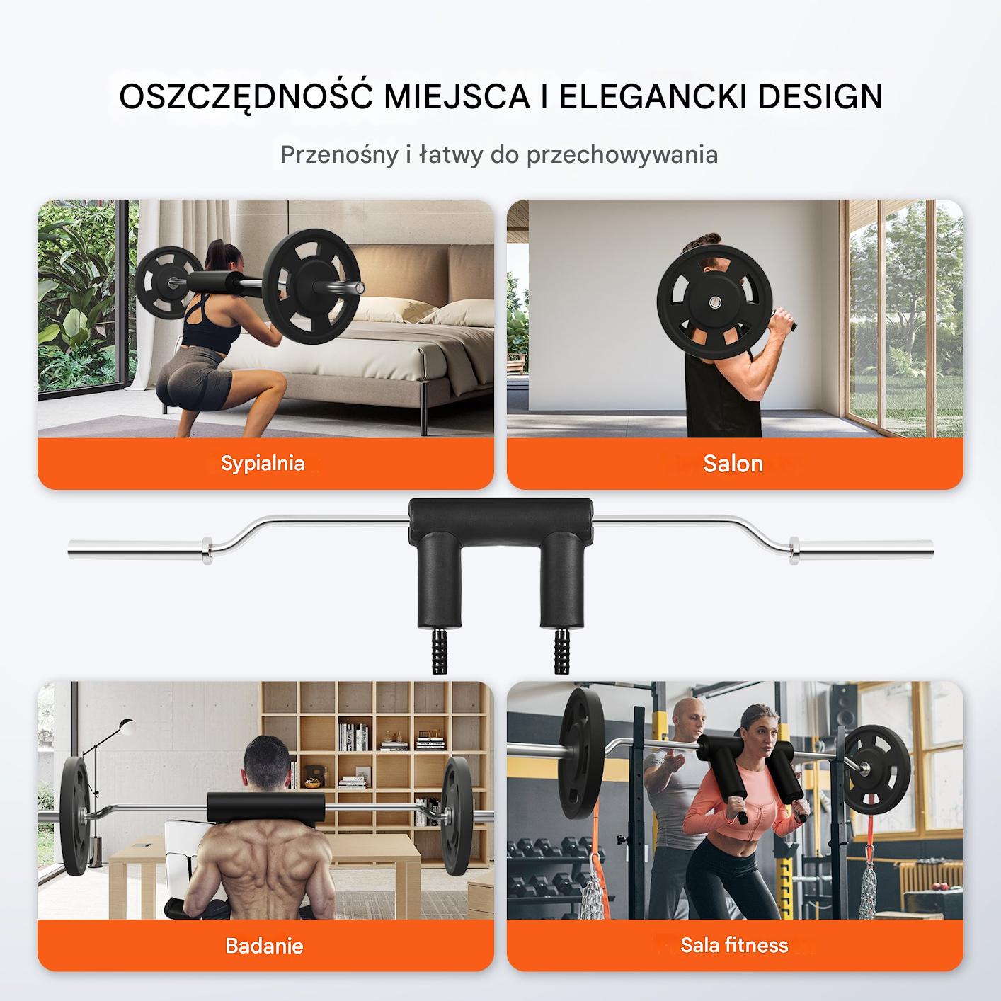 Gryf squat bar z ramionami 680 kg do przysiadów i fizjoterapii - obrazek 6
