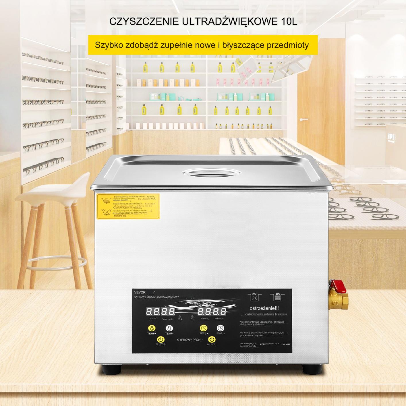 Myjka Ultradźwiękowa Przenośna 240 W 10L - obrazek 7