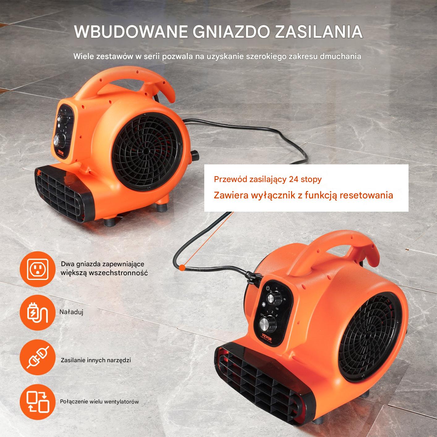 Wentylator podłogowy dmuchawa 1699 m3/h 1360obr – 3 prędkości - obrazek 6