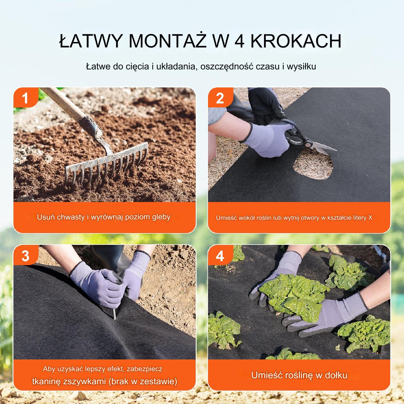 Geowłóknina 1,8x30,5 m 271g/m² czarna pod żwir drogowa przeciw chwastom - obrazek 5
