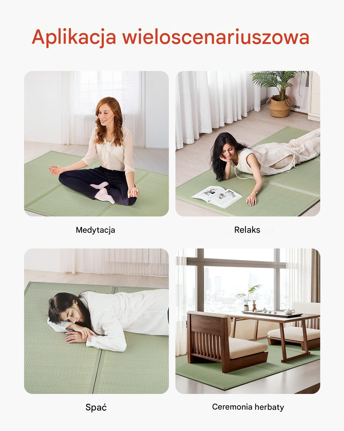 Materac Tatami Japoński Składany z Naturalnej Trawy – 2108 x 1397 x 13 mm - obrazek 7