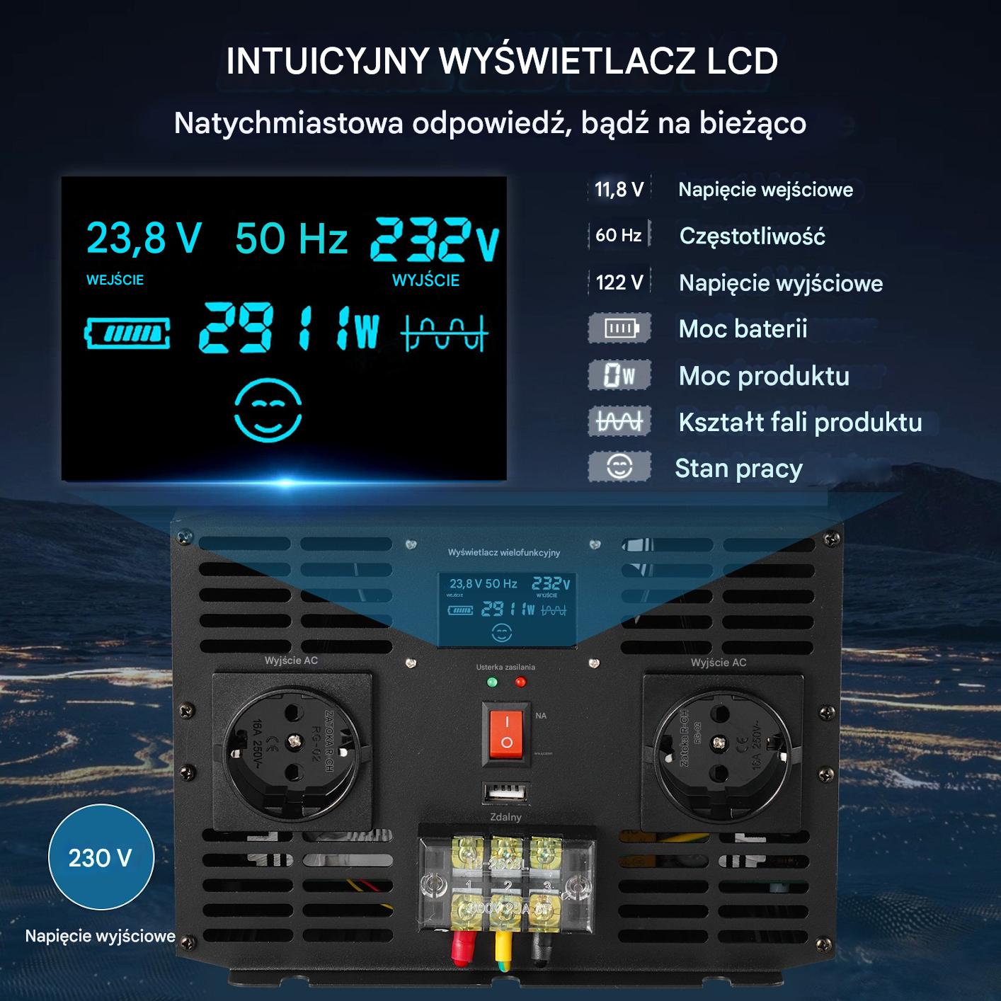 Przetwornica napięcia falownik 3000 W - obrazek 3