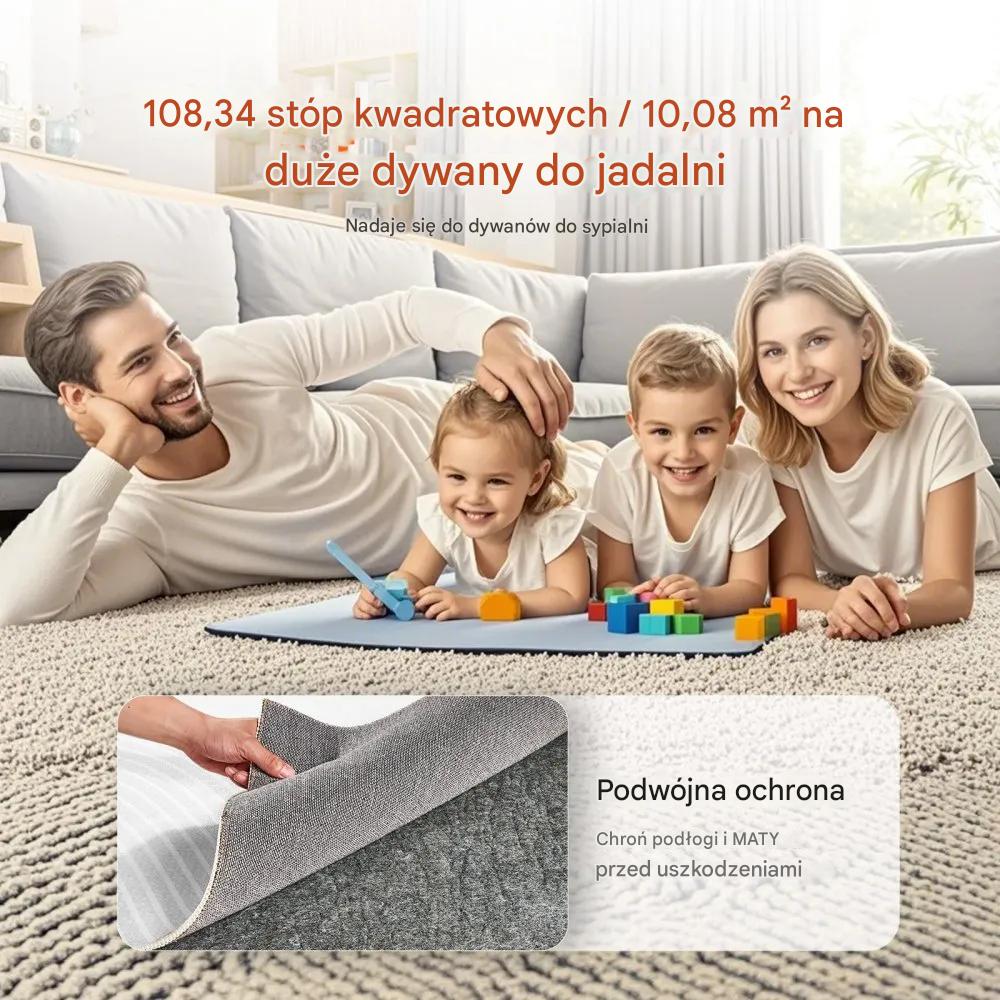 Mata pod dywan 2750 x 3660 mm 12 mm filcowa amortyzująca szara - obrazek 6