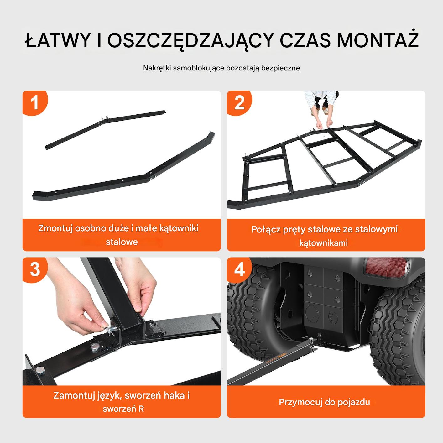 Równiarka ogrodowa do ziemi niwelator terenu do traktorka kosiarki 220 cm - obrazek 5