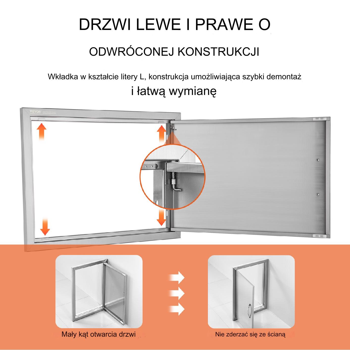 Drzwi do Grilla ze Stali Nierdzewnej 50x68x3cm - obrazek 4