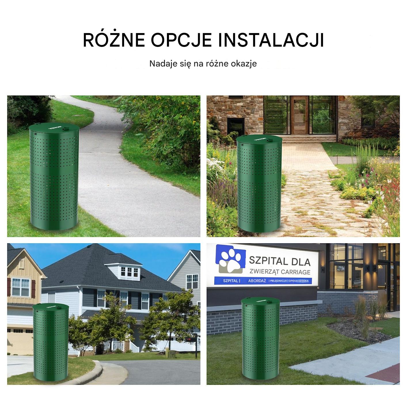 Kosz na Psie Odchody 43L z 650 workami i dozownikiem montaż w gruncie - obrazek 6