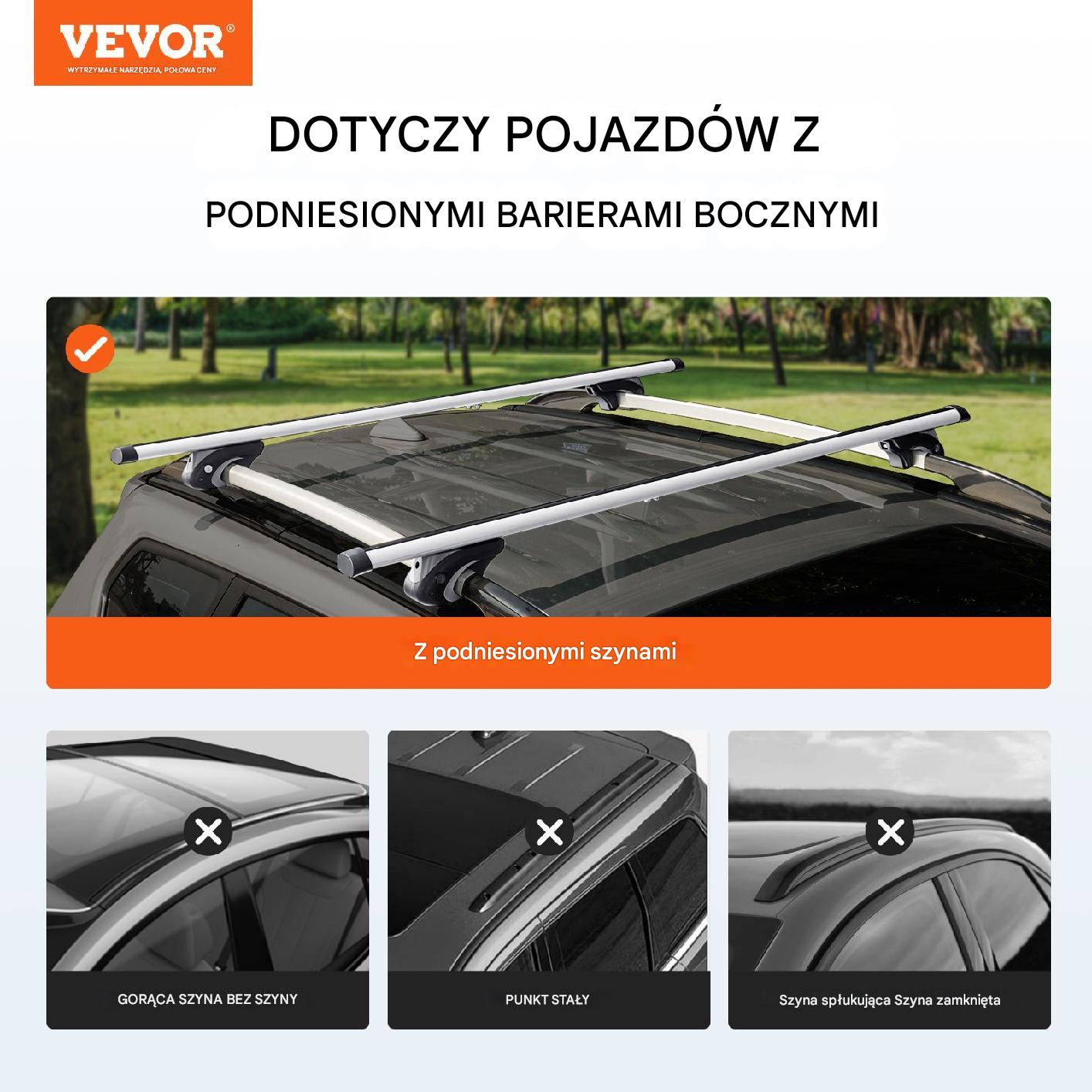 Bagażnik dachowy na relingi belki poprzeczki dachowe uniwersalny 132 cm - obrazek 7