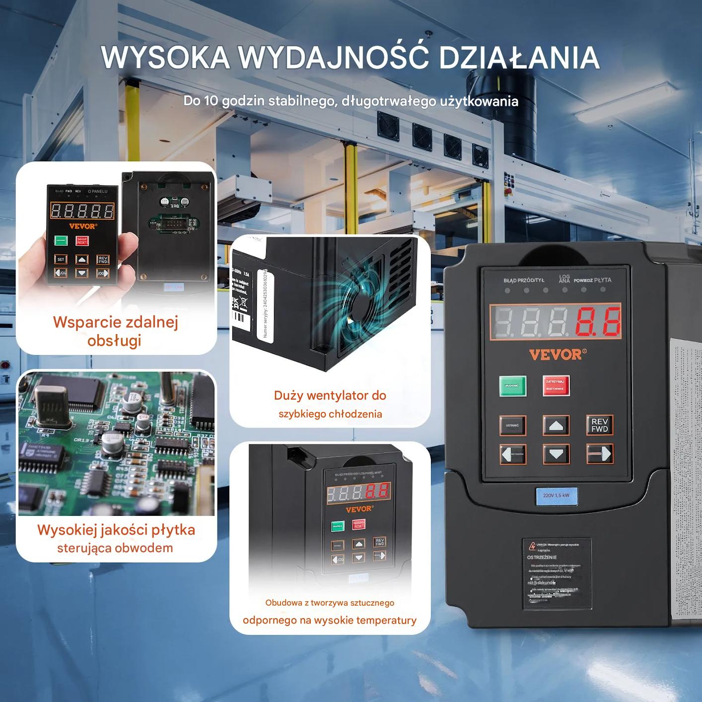 Falownik VFD 1.5kW 2HP 220V 1/3 fazowy sterownik silnika CNC regulowany - obrazek 5