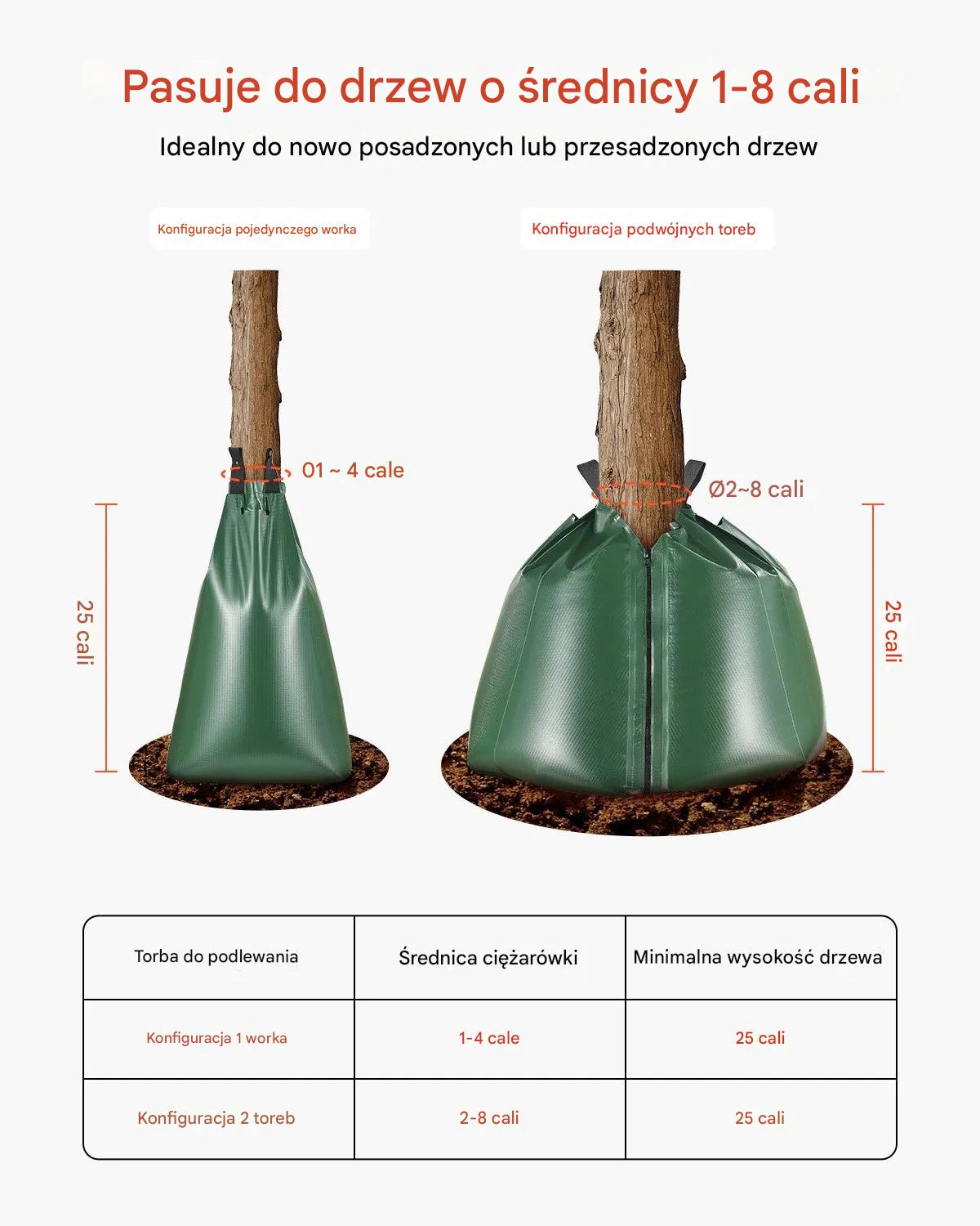 Worki do podlewania drzew 12 szt. 75L kroplowe wolne nawadnianie - obrazek 5
