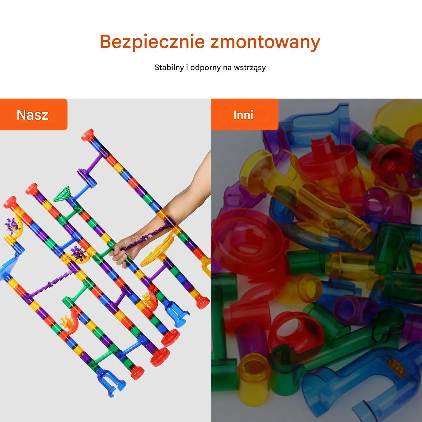 Zestaw klocków konstrukcyjnych 150 elementów z kulkami zabawka edukacyjna - obrazek 4