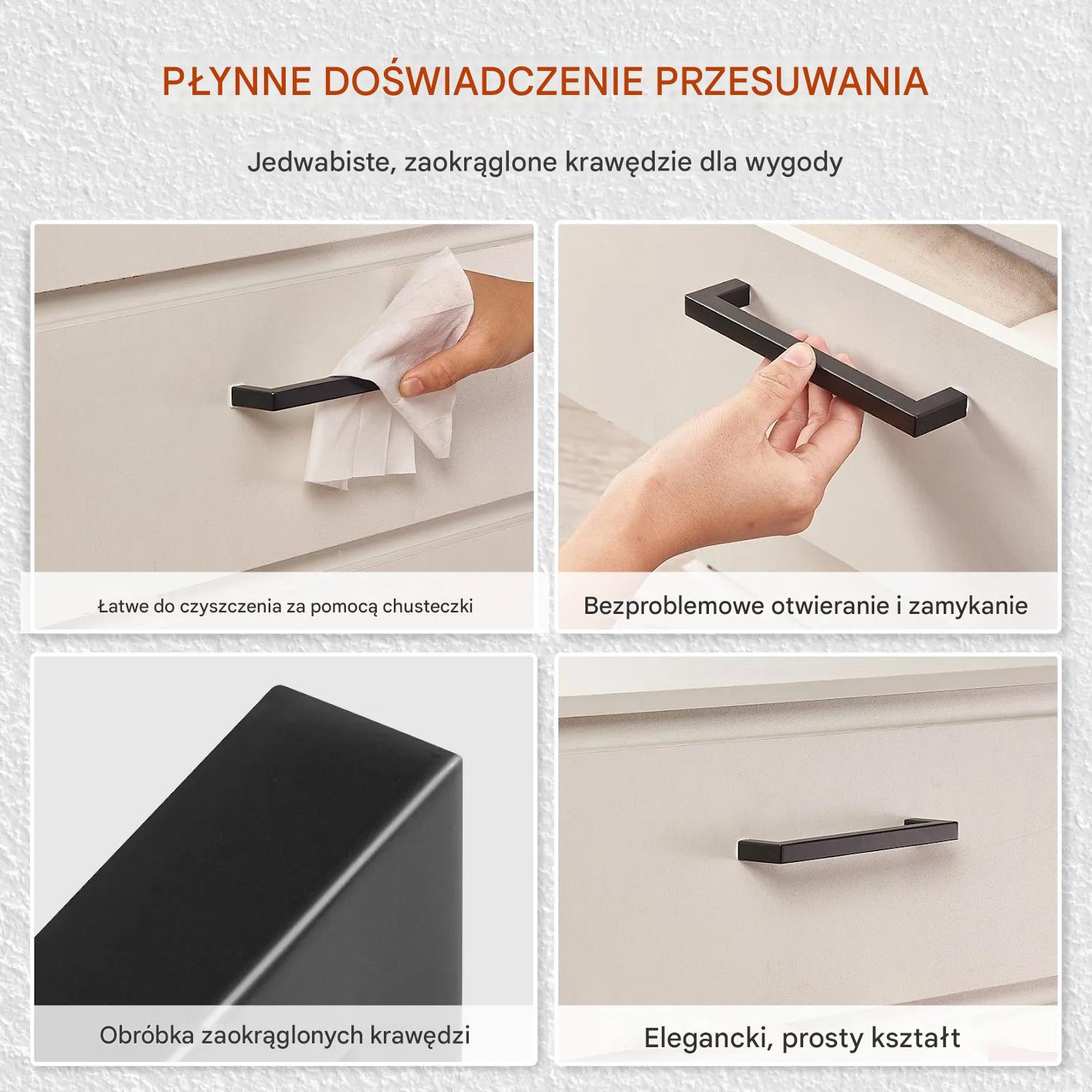 Uchwyty meblowe 30 szt 76 mm stal szczotkowana nowoczesne do szafek - obrazek 7