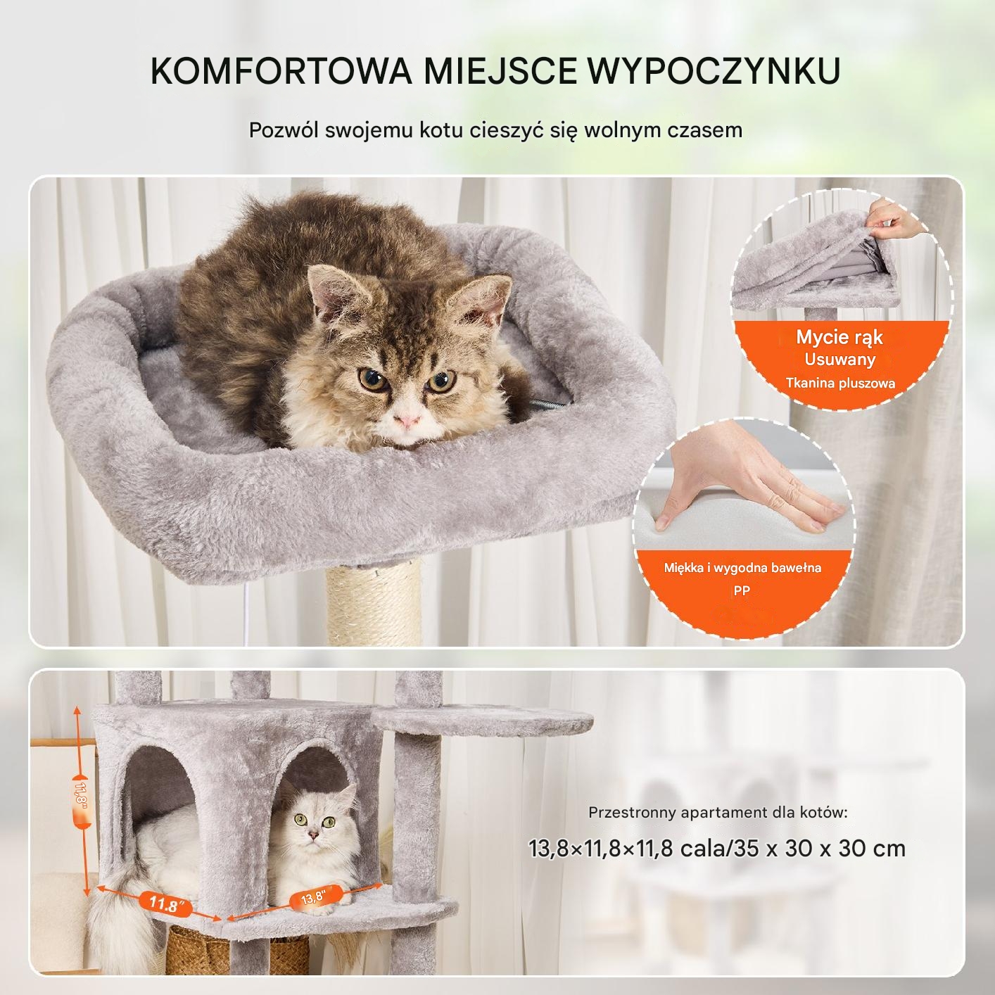 Wieża dla Kotów z Drapakiem 7 Platform - obrazek 6