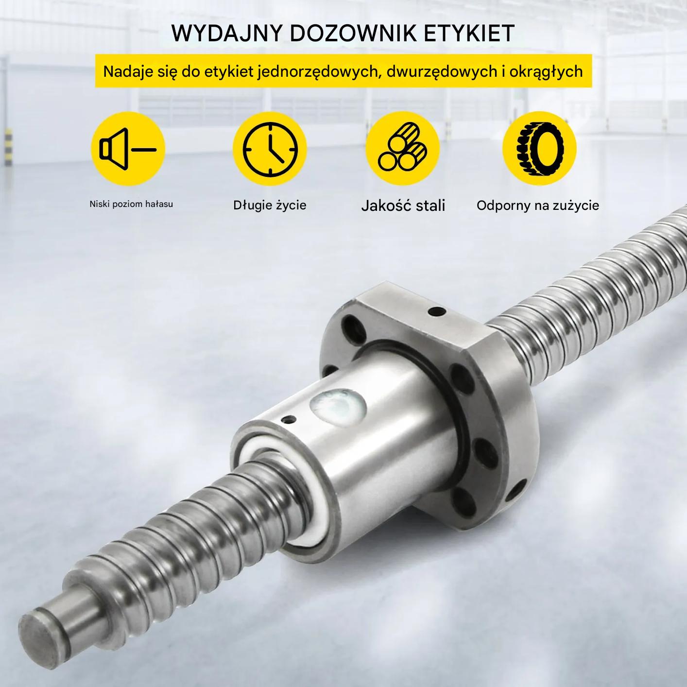 Śruba kulowa z nakrętką RM1605 1000mm z podporami BF12 BK12 i sprzęgłem CNC - obrazek 6