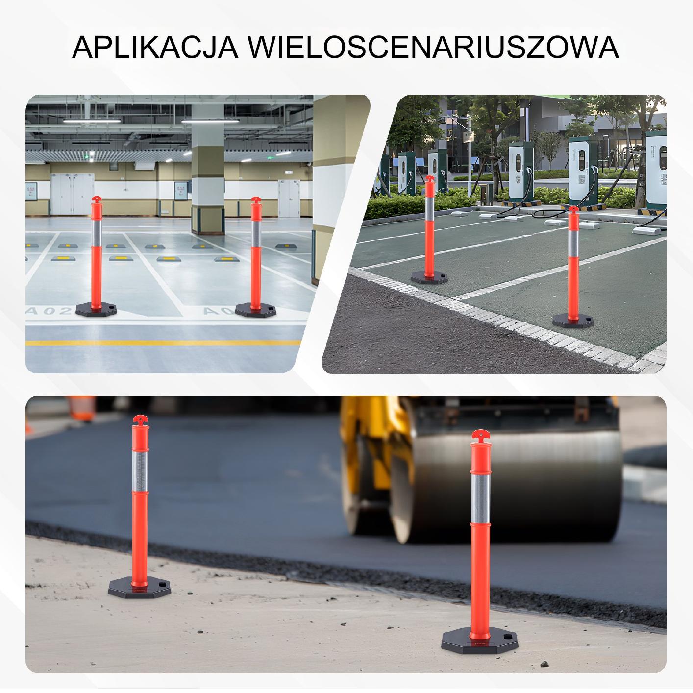 Metalowy słupek parkingowy ostrzegawczy 2 sztuki - obrazek 6
