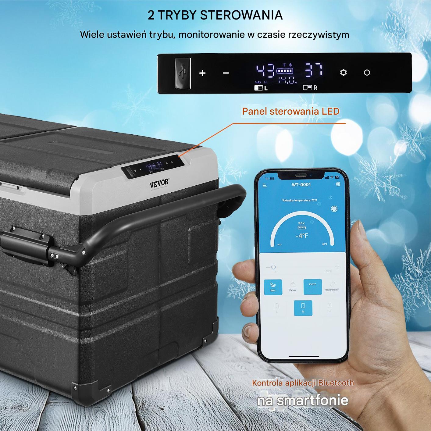 Lodówka turystyczna samochodowa z zamrażalką kompresorowa 115L 80 W - obrazek 4