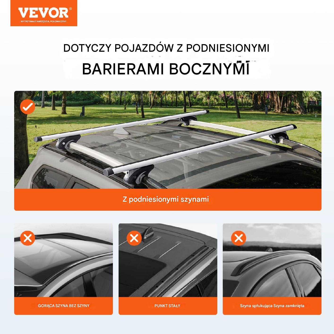 Bagażnik dachowy na relingi belki poprzeczki dachowe uniwersalny 137 cm - obrazek 7