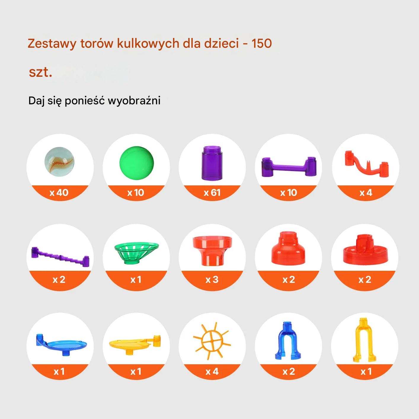 Zestaw klocków konstrukcyjnych 150 elementów z kulkami zabawka edukacyjna - obrazek 3