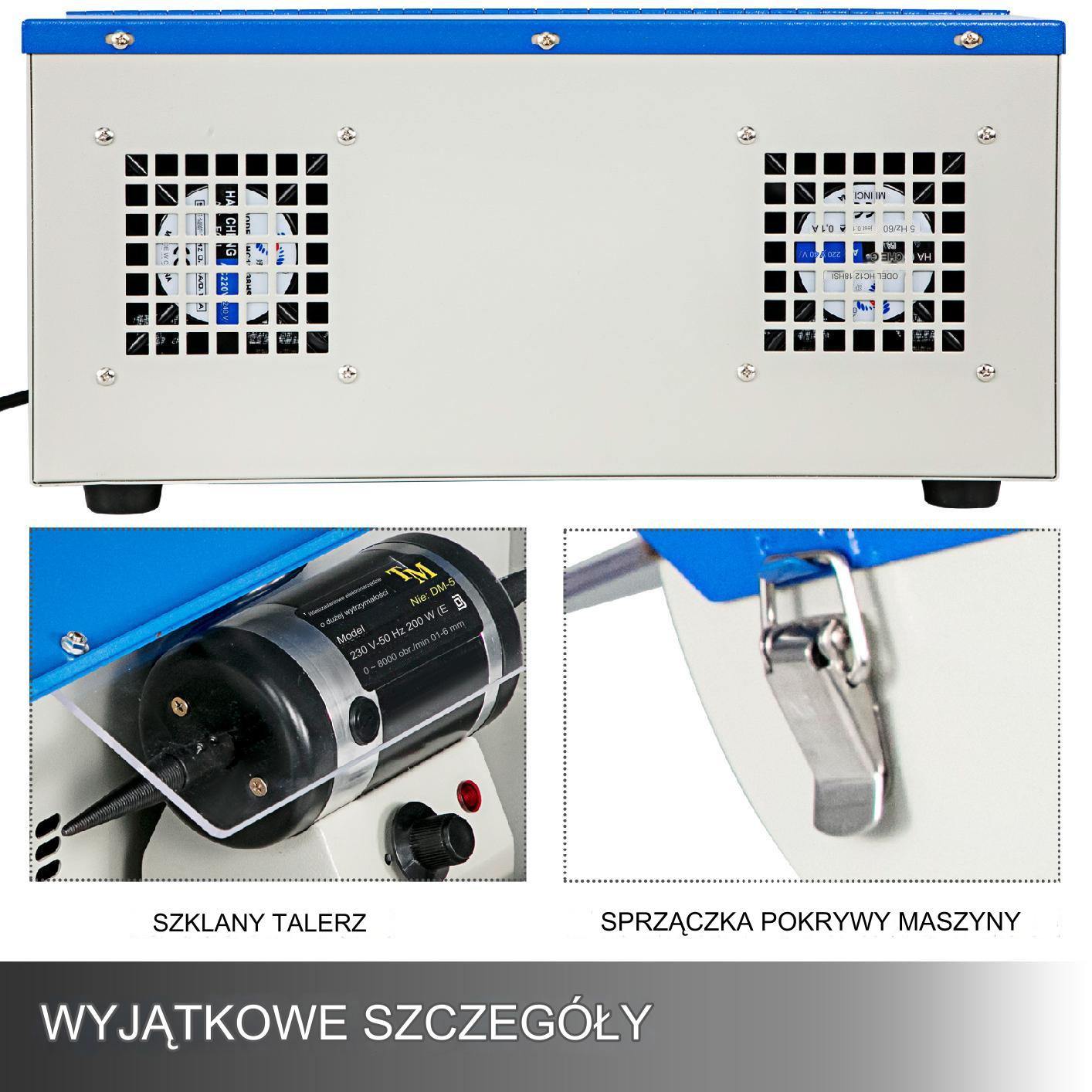 Polerka jubilerska stołowa z odciągiem kurzu i oświetleniem LED 220 W - obrazek 6