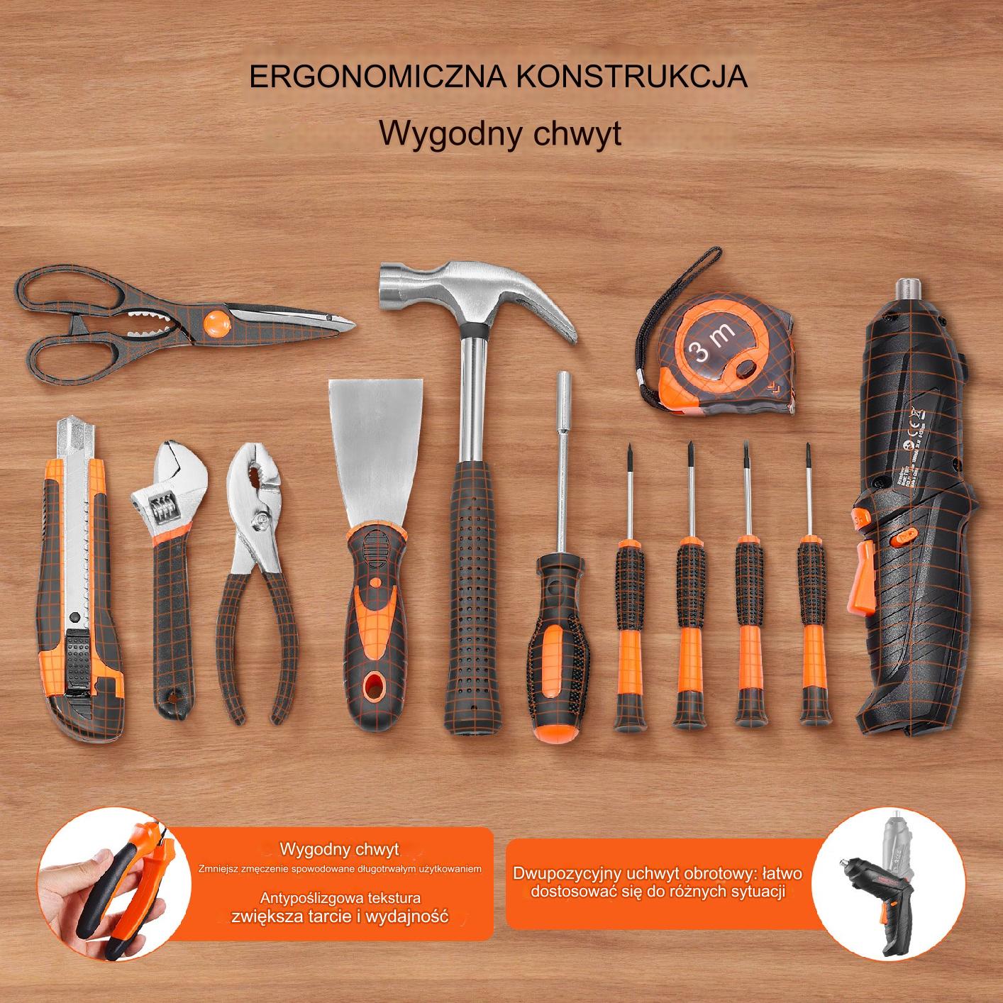 Zestaw Narzędzi 96-częściowy Walizka z Wkrętarką Akumulatorową - obrazek 5