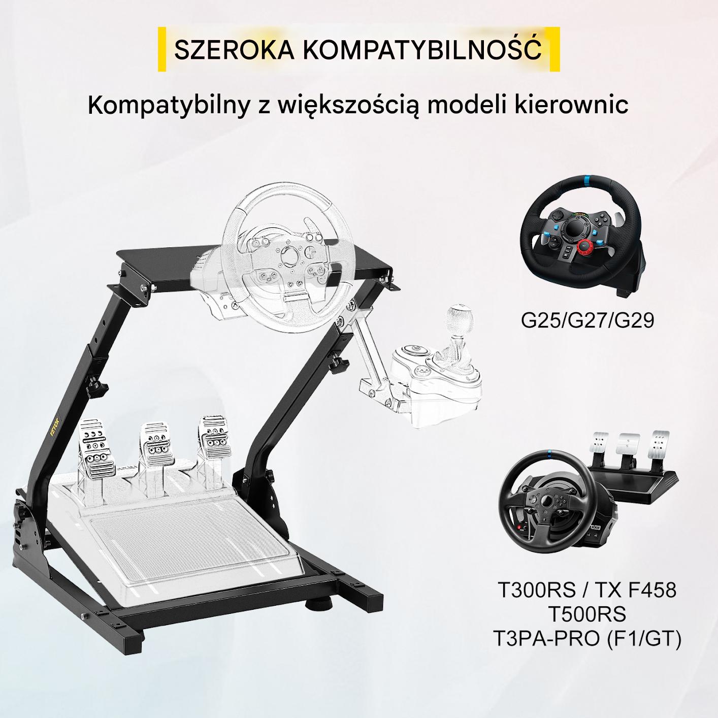 Stojak na kierownicę wyścigową Kokpit Wyścigowy Stelaż gamingowy - obrazek 3