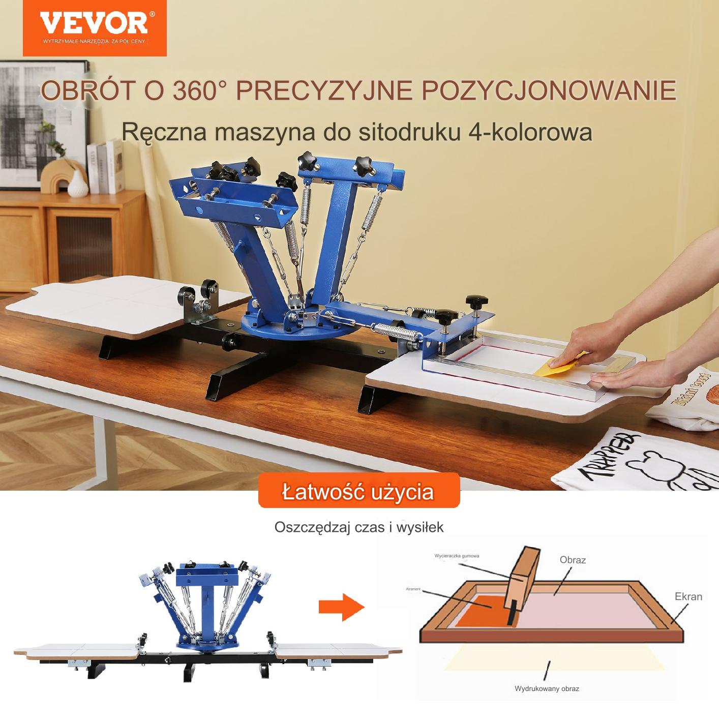 Maszyna do sitodruku Prasa termotransferowa 4 kolory + 2 stacje - obrazek 7