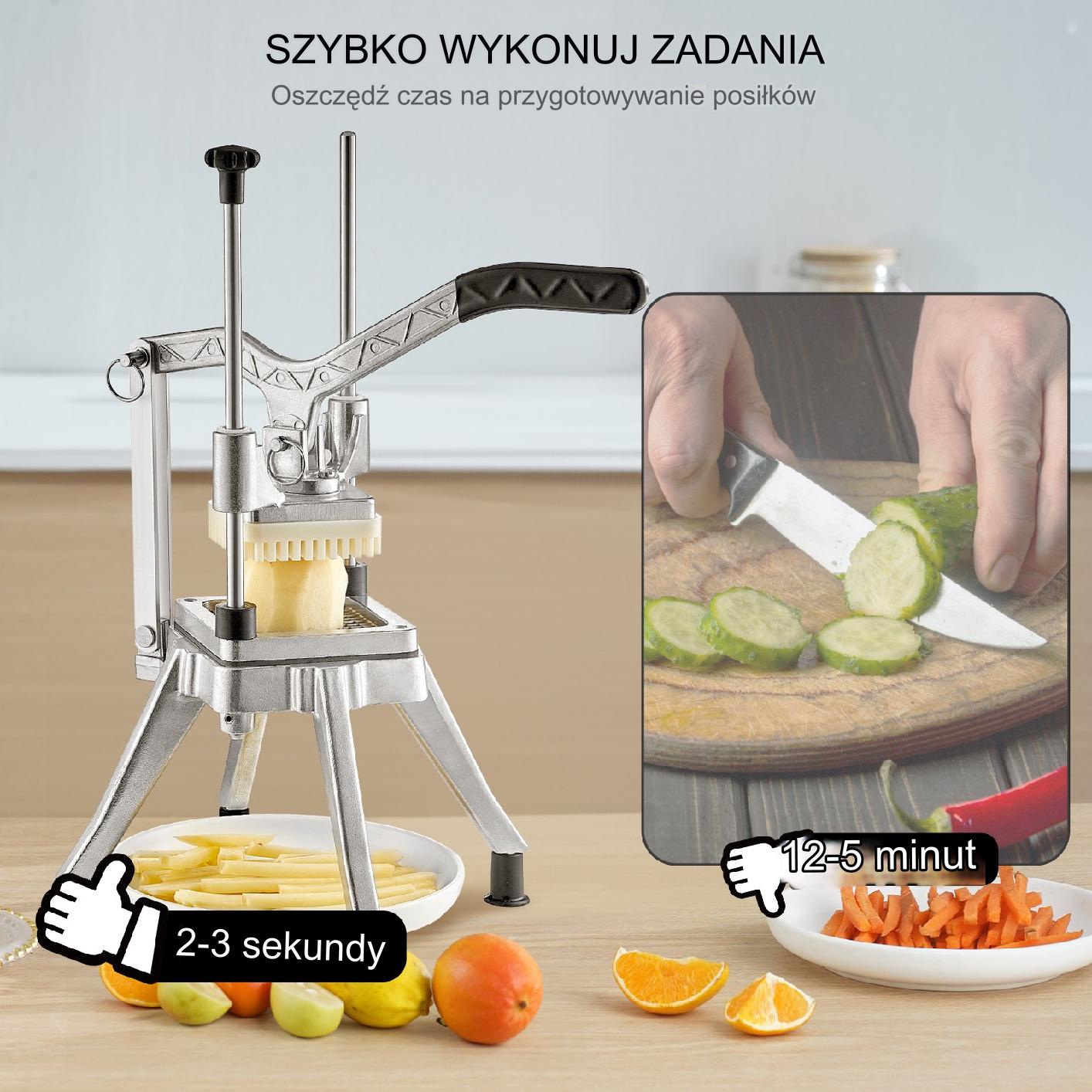 Krajalnica do frytek warzyw ręczna 4 ostrza - obrazek 3