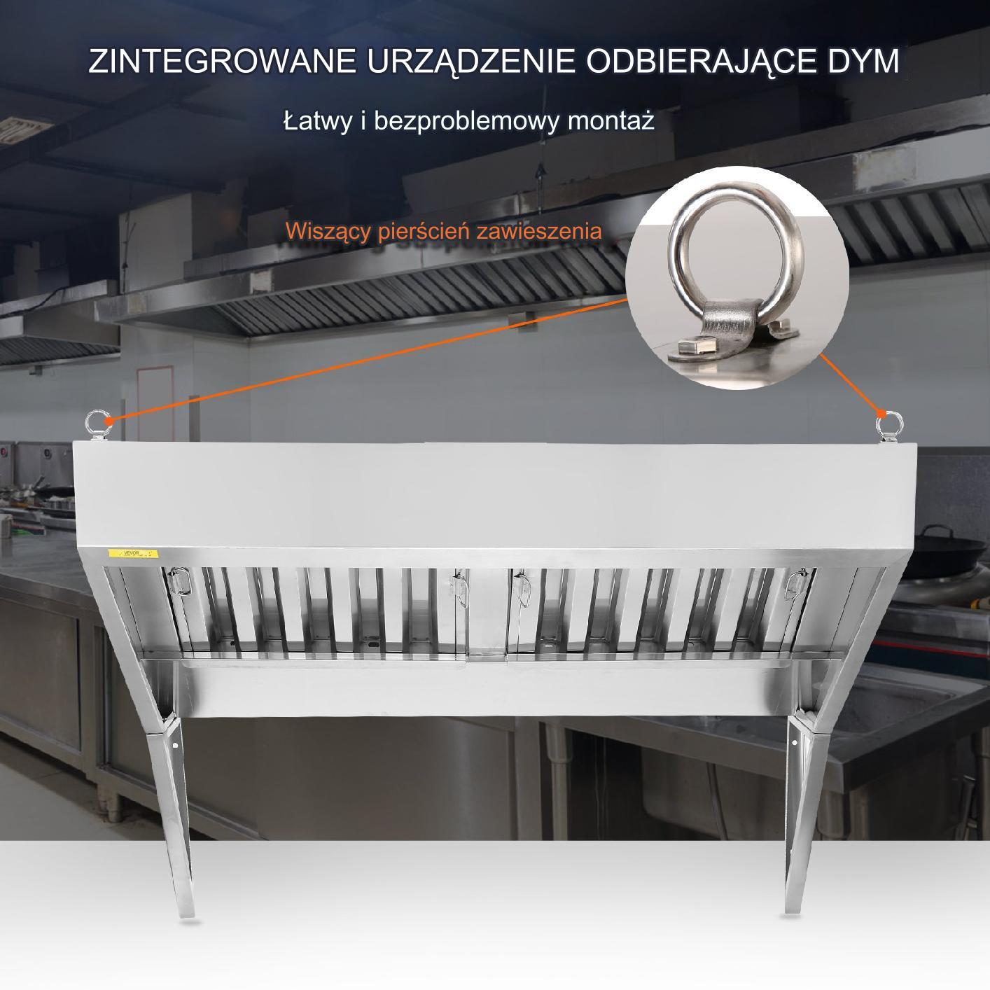 Okap Gastronomiczny Wyciąg pochłaniacz150x76x90 cm - obrazek 5