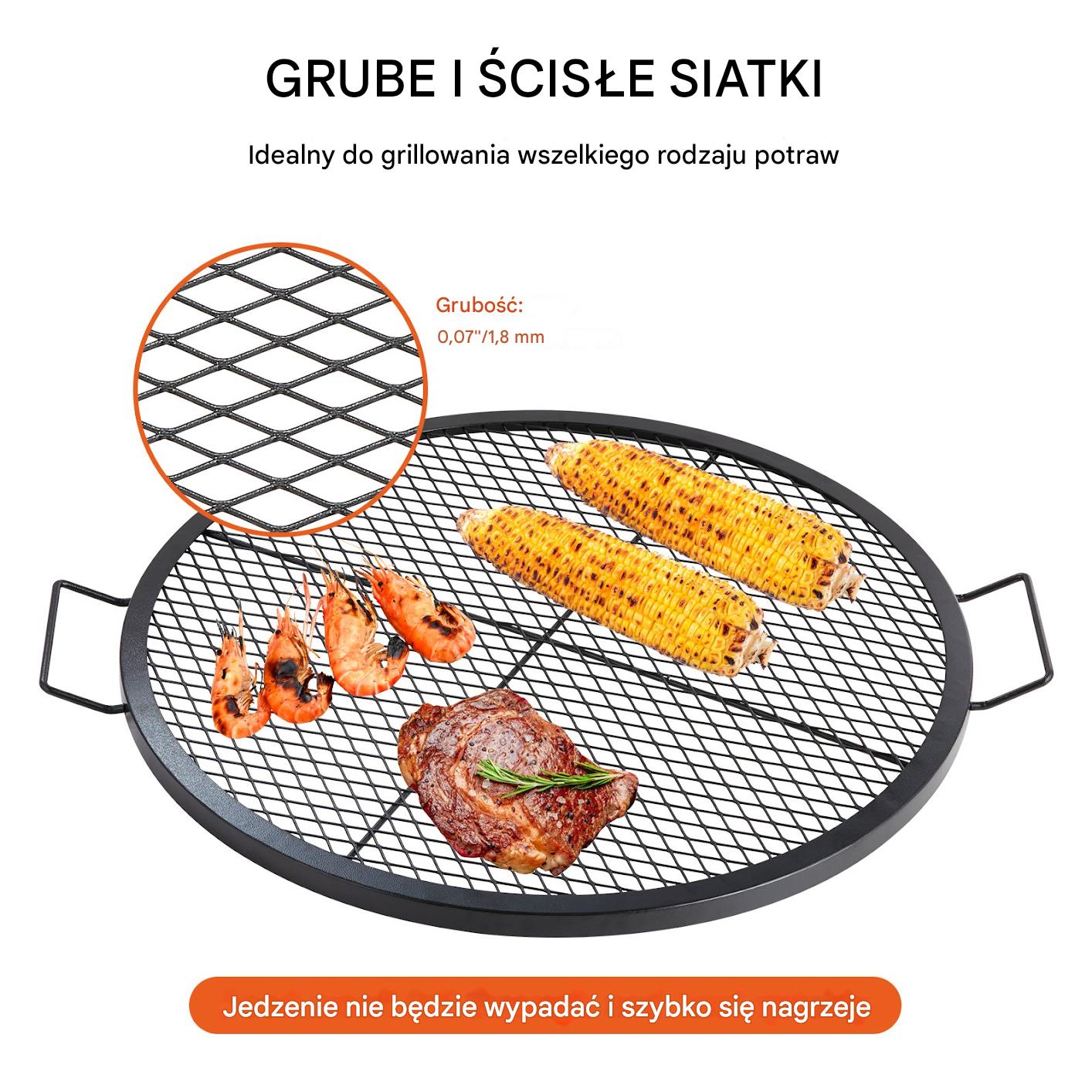 Stalowy Ruszt na Ognisko 76 cm – Idealny do Grillowania w Plenerze! - obrazek 4