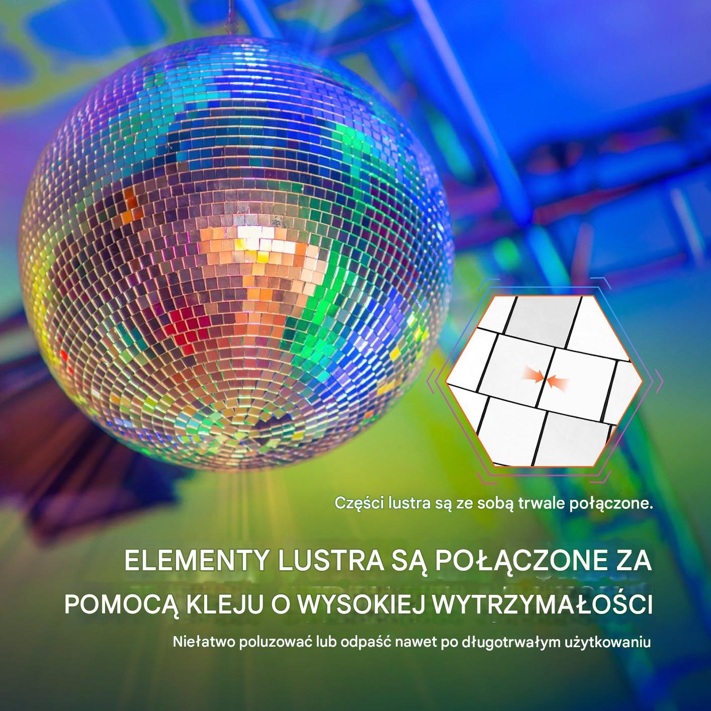 Lustrzana Kula Disco 29,5 cm – Idealna na Imprezy i Eventy - obrazek 7