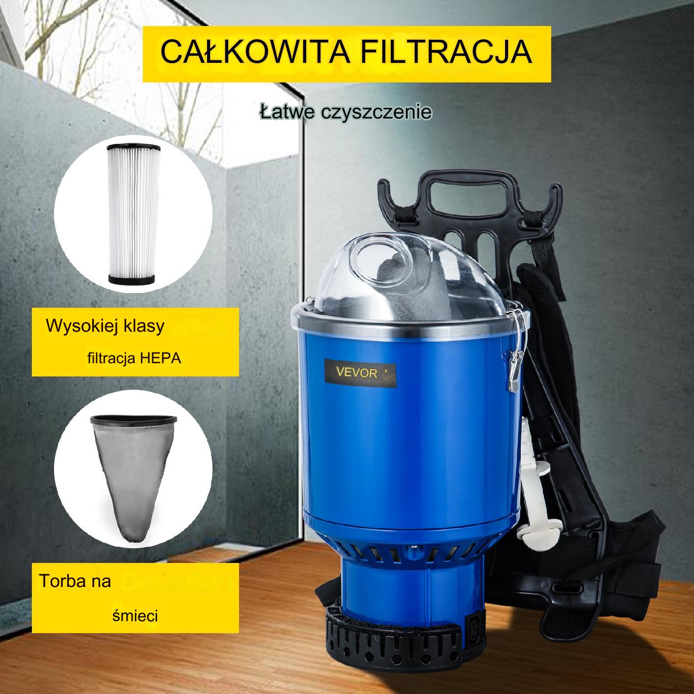 Odkurzacz plecakowy 1000 W 4l - obrazek 5