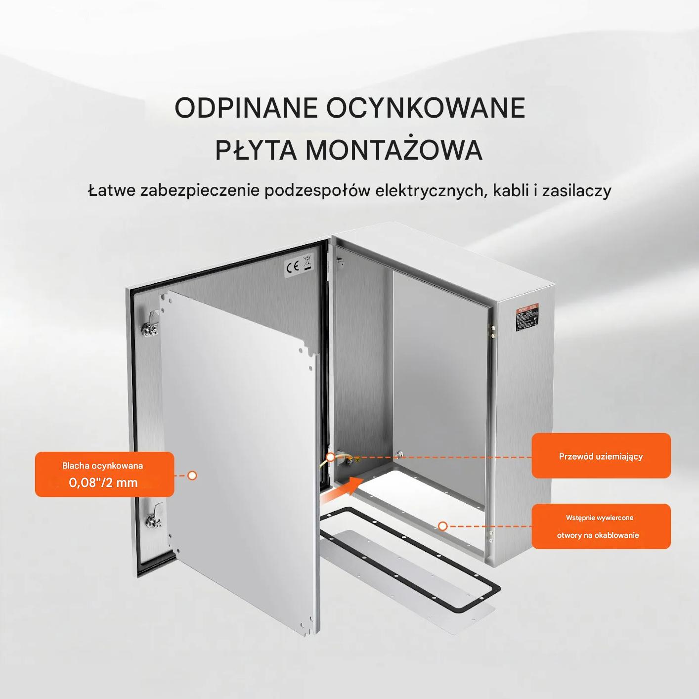 Skrzynka elektryczna rozdzielnia obudowa metalowa 60x50x20 cm - obrazek 4