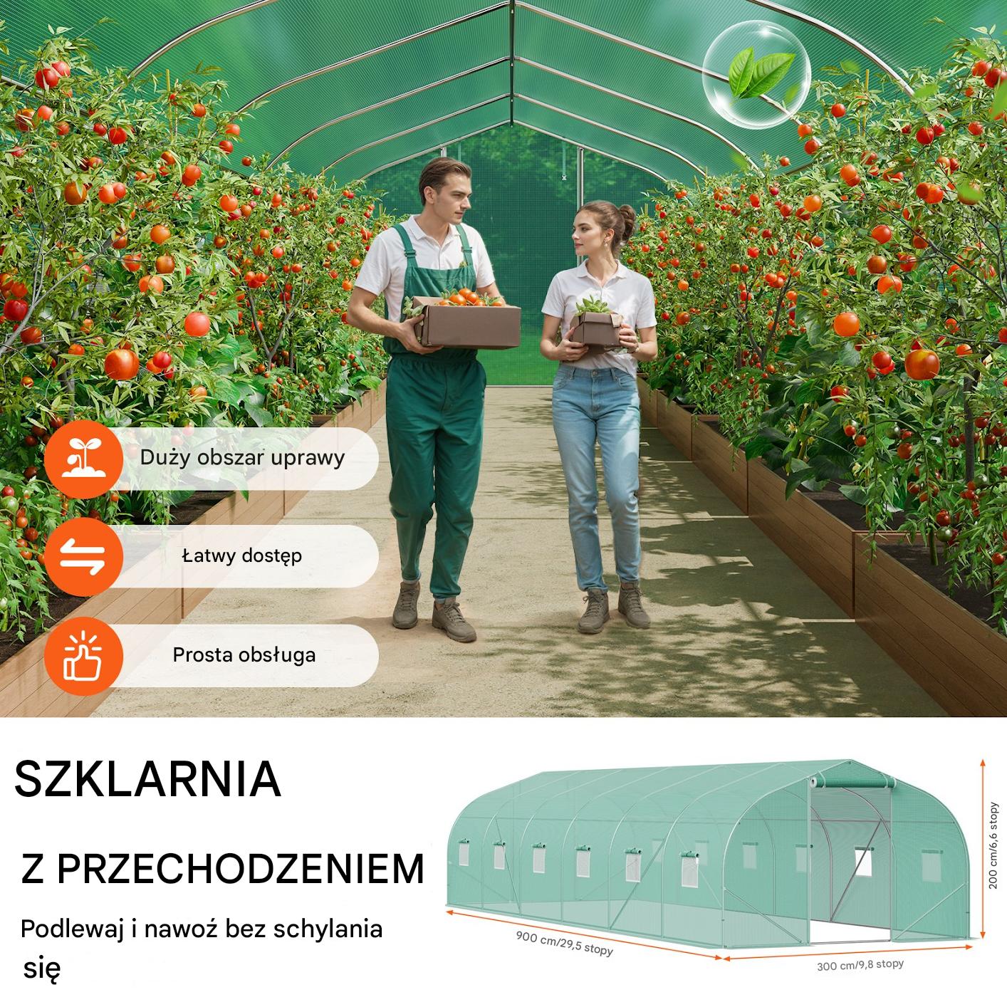 Tunel foliowy ogrodowy szklarnia 27m2 9x3x2 m - obrazek 4