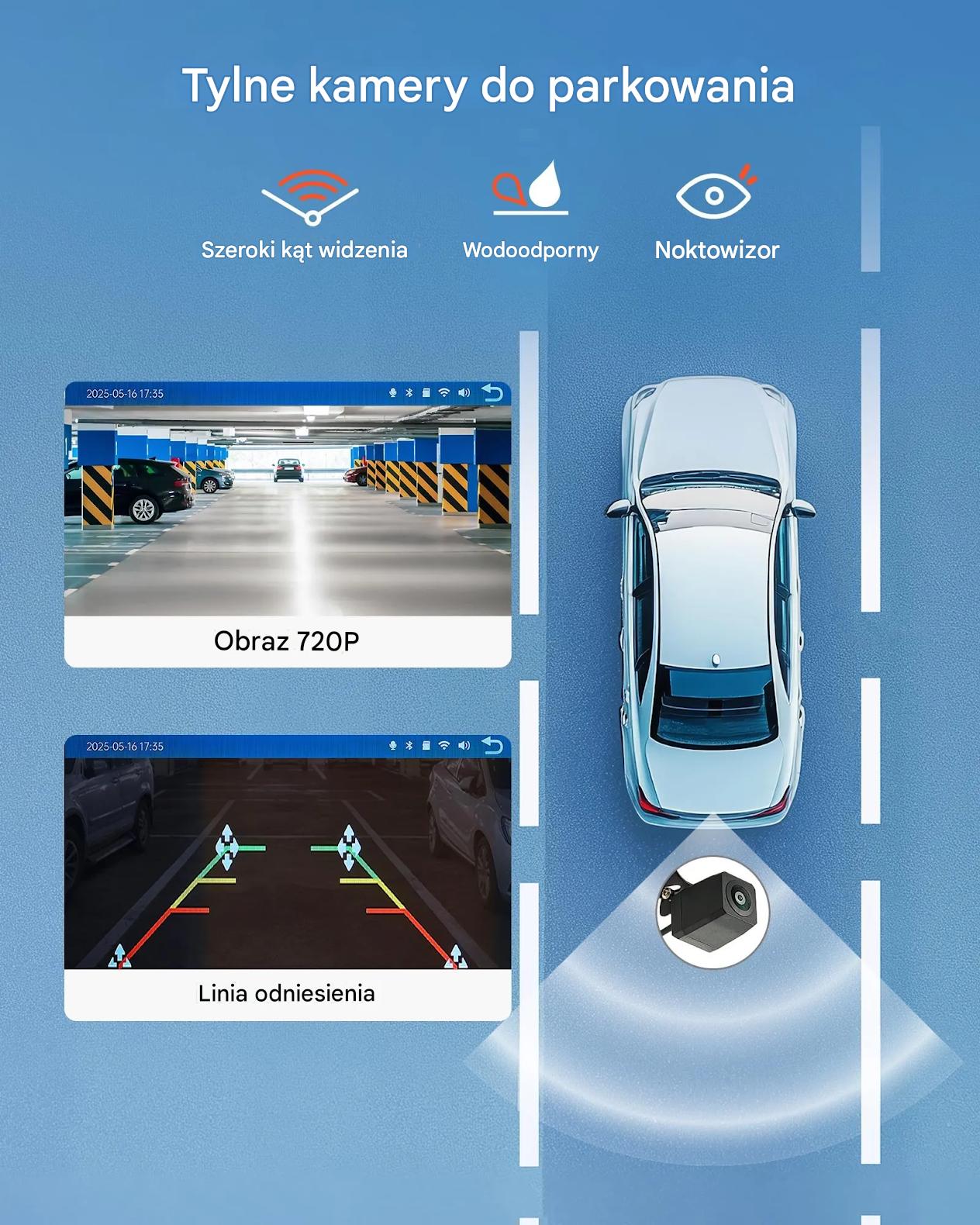Ekran CarPlay/Android Auto 9″ dotykowy BT GPS z kamerą cofania do auta - obrazek 5