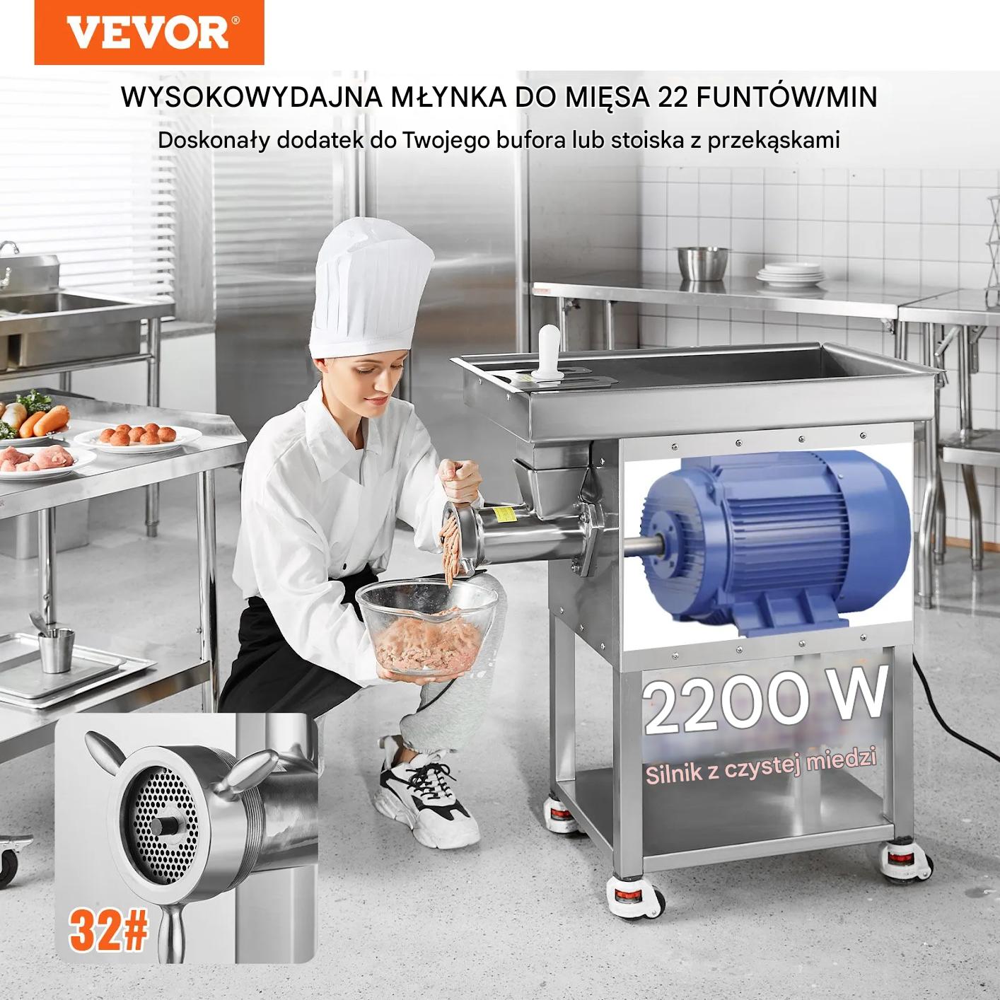 Maszynka do mięsa elektryczna 10kg/min stal nierdzewna - do restauracji - obrazek 5