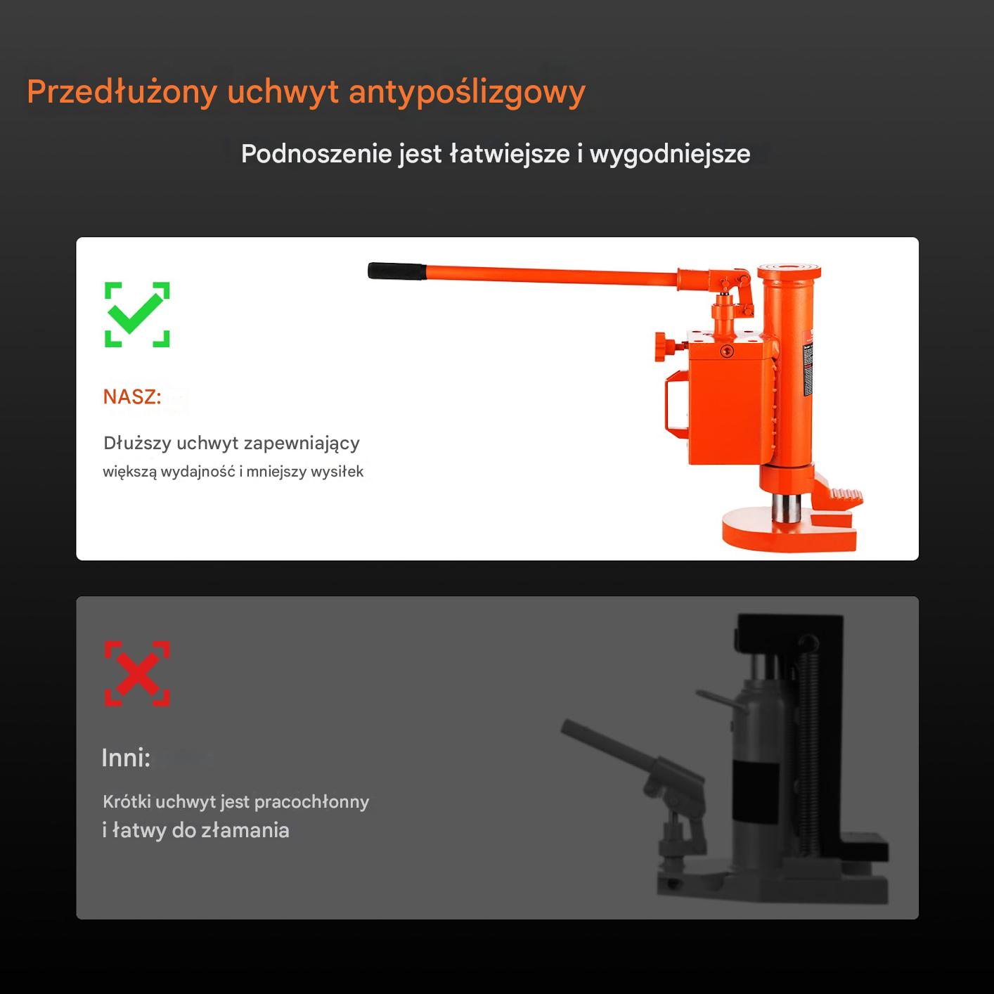Podnośnik hydrauliczny maszynowy 5T stopa 10T góra obrotowy 360° - obrazek 5