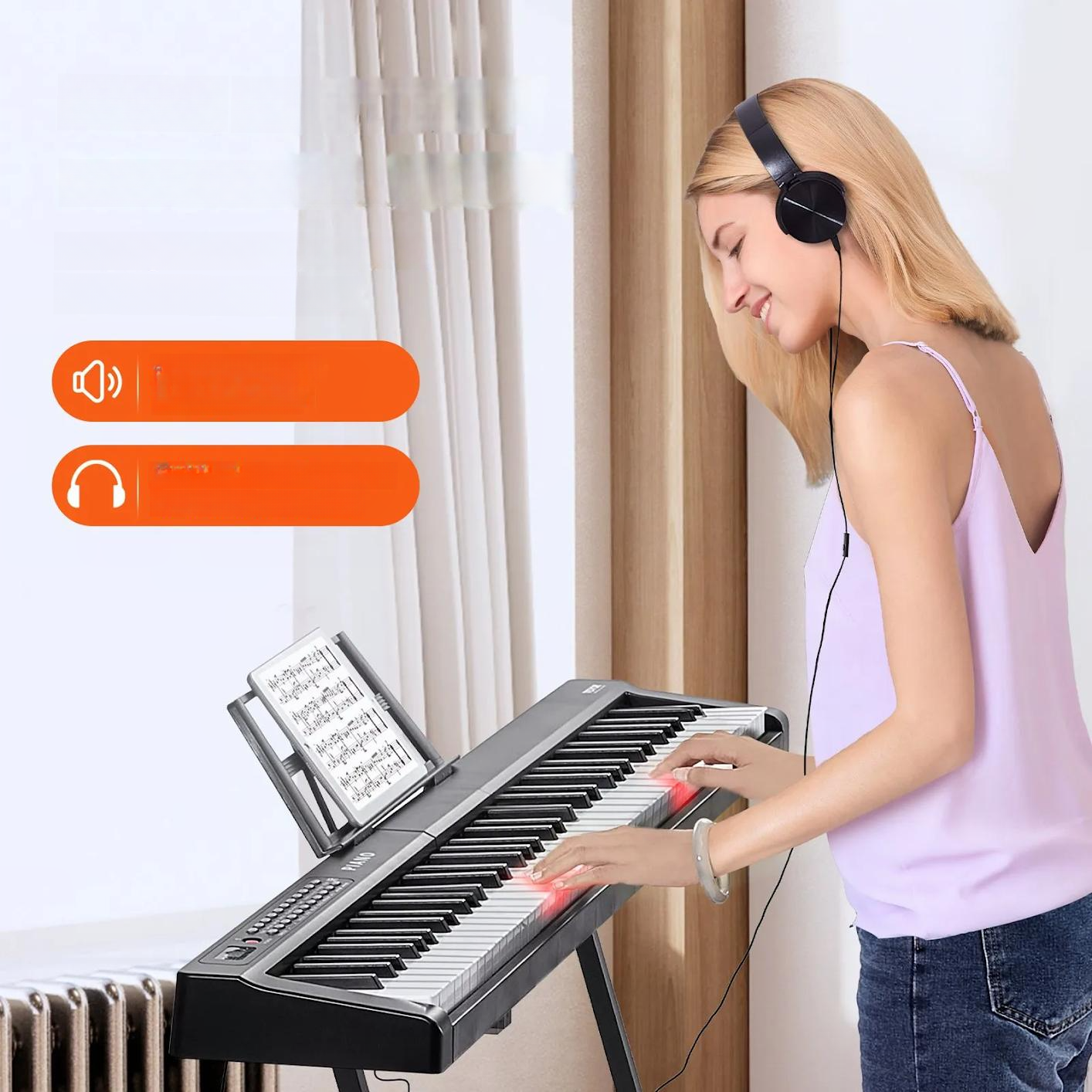 Keyboard 1000 tonów 88-klawiszowe cyfrowe, przenośne, Bluetooth/USB - obrazek 2