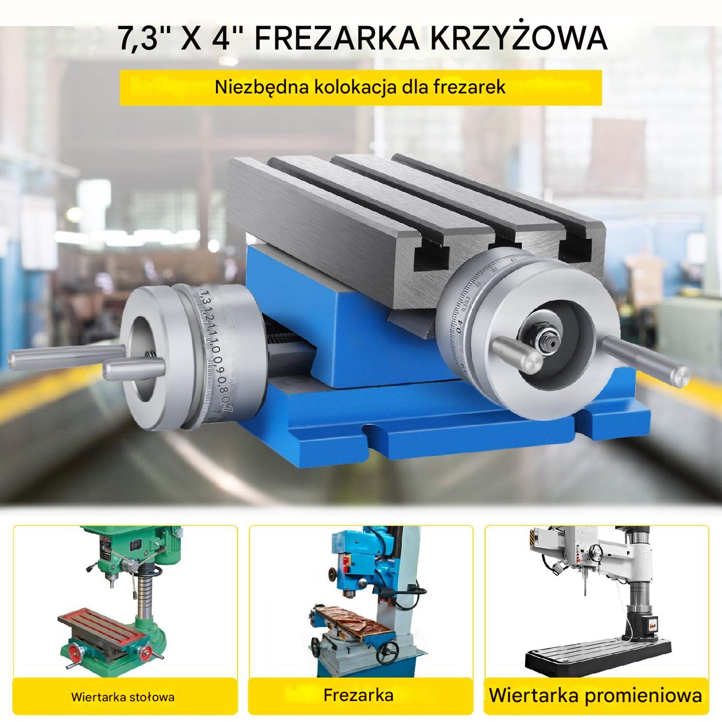 Stół roboczy krzyżowy 2-osiowy 18.5x10cm do wiertarki i frezarki - obrazek 6