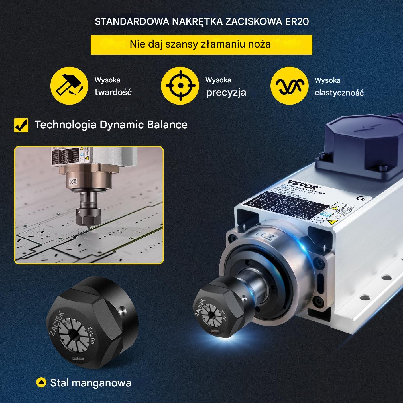 Elektrowrzeciono frezarki silnik wrzeciona CNC 2,2 kW chłodzenie premium - obrazek 6