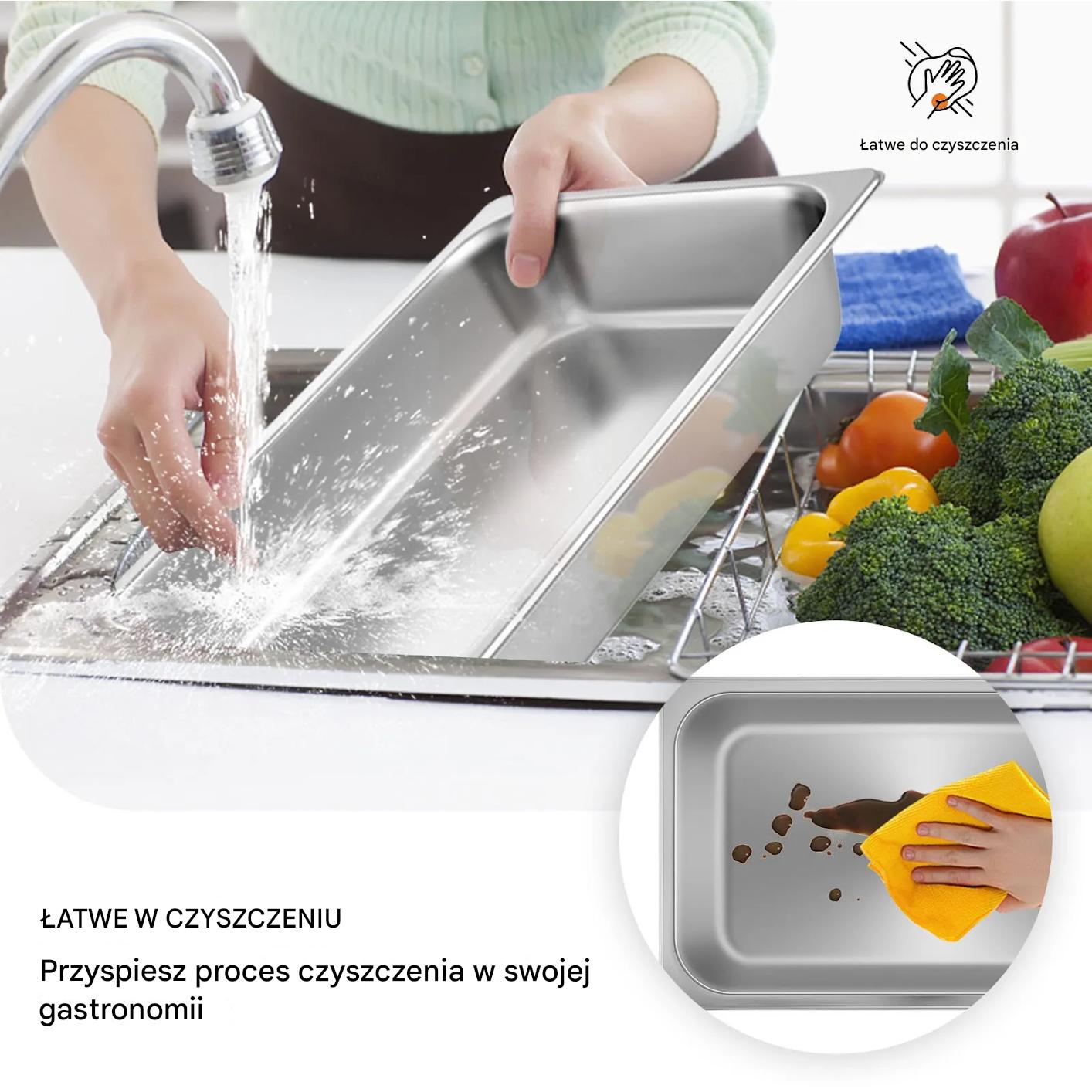 Pojemnik gastronomiczny GN 1/1 13L stalowy 4 szt do cateringu - obrazek 6